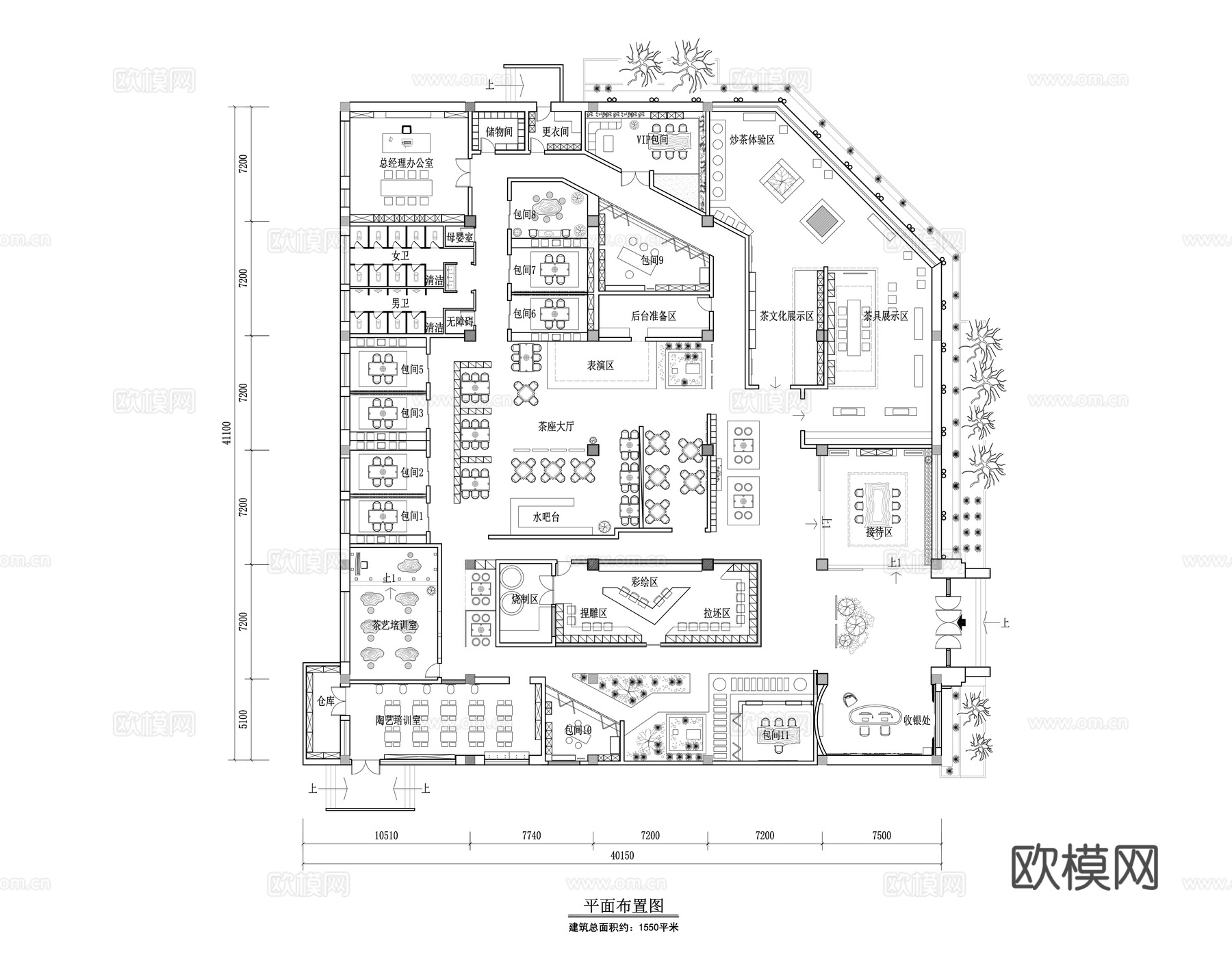 会所装修施工图cad施工图