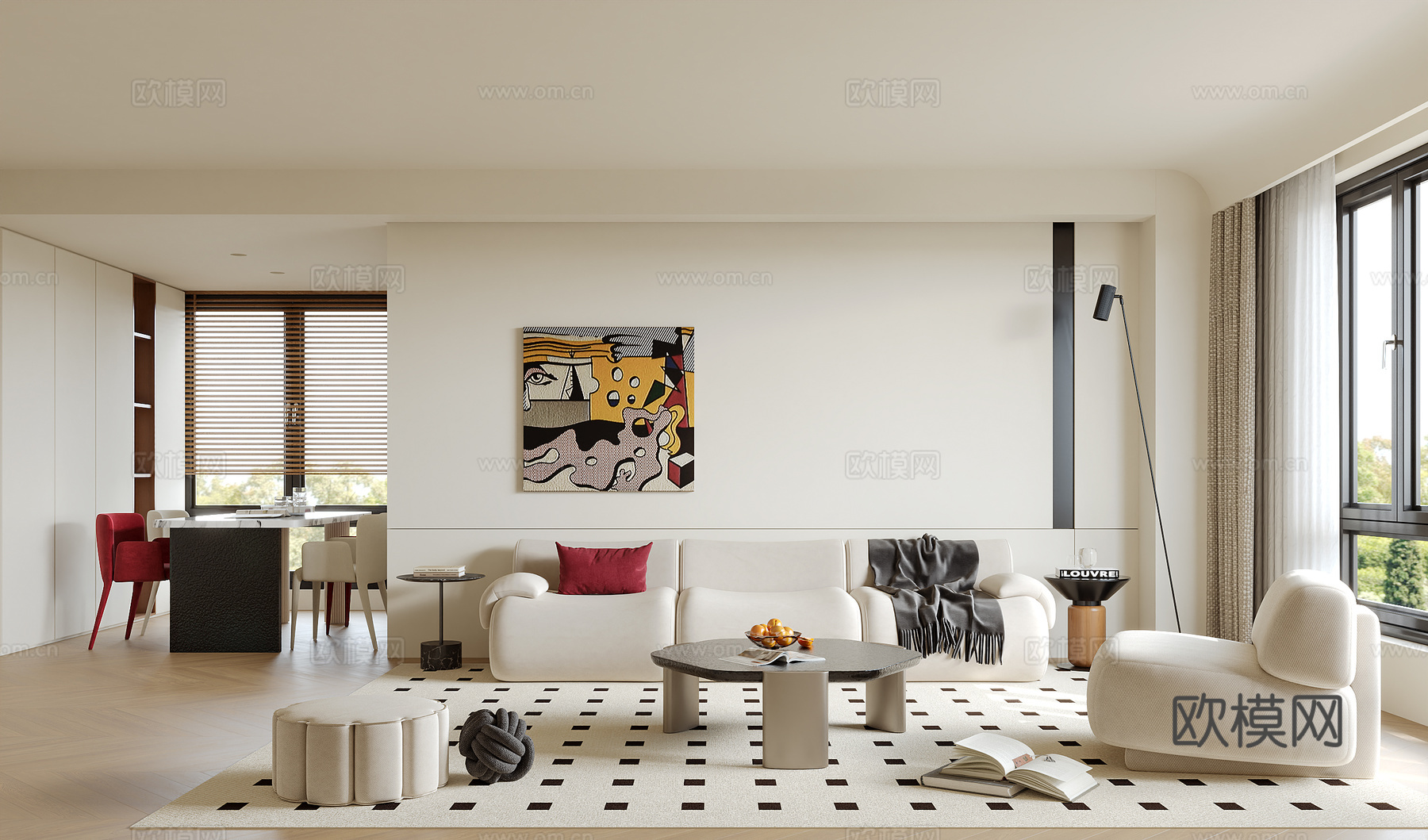 现代意式客餐厅su模型