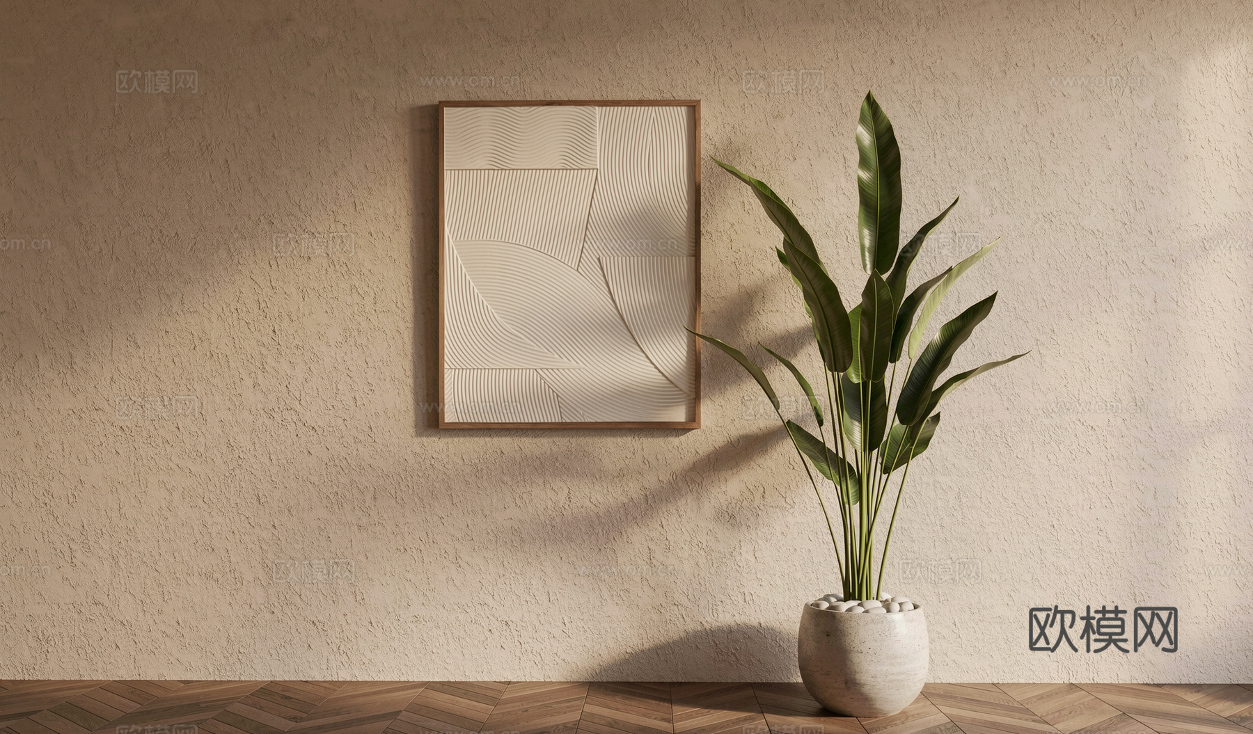 现代装饰挂画墙面装饰su模型