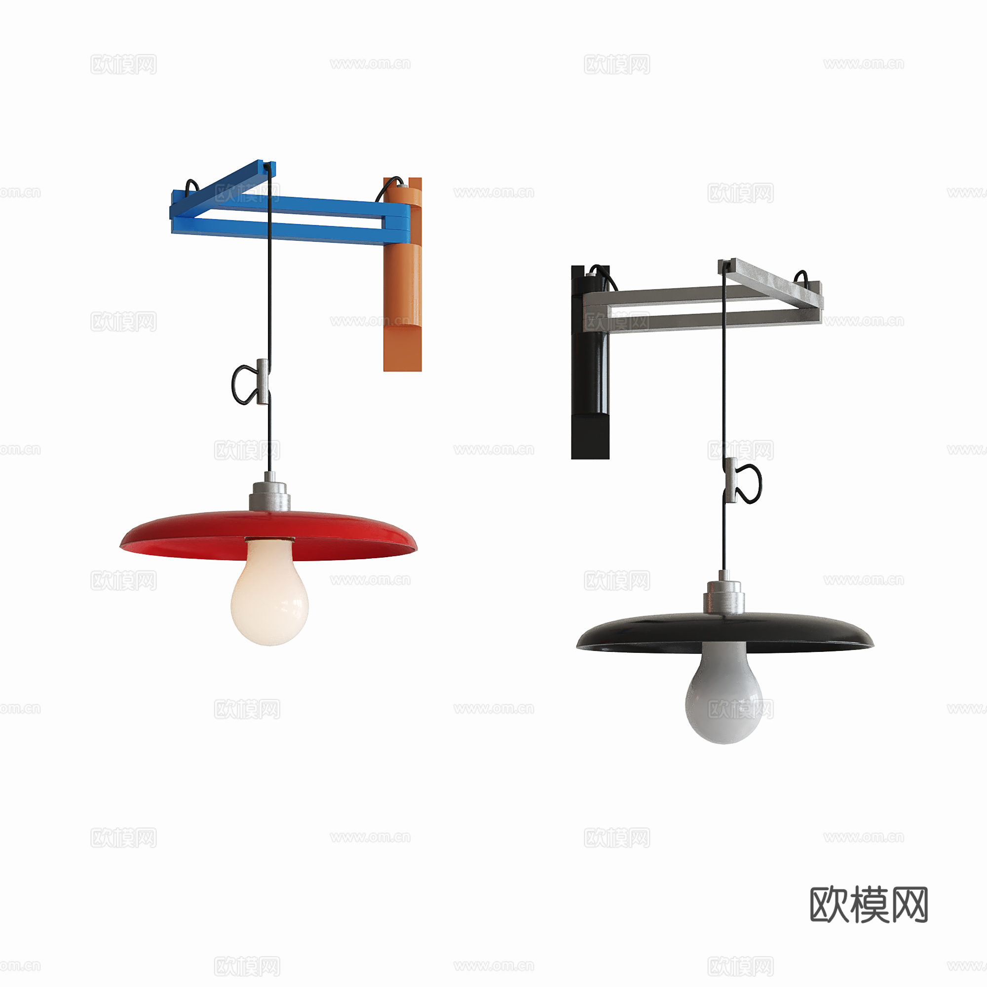 现代中古壁灯 儿童壁灯su模型