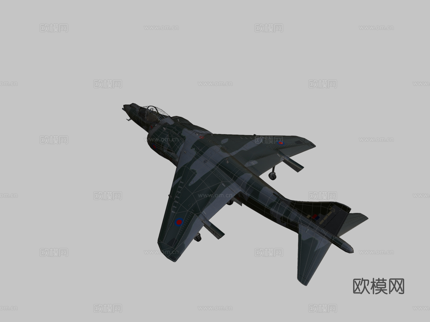 鹞式II喷气战斗机3d模型下载（渲染图2）