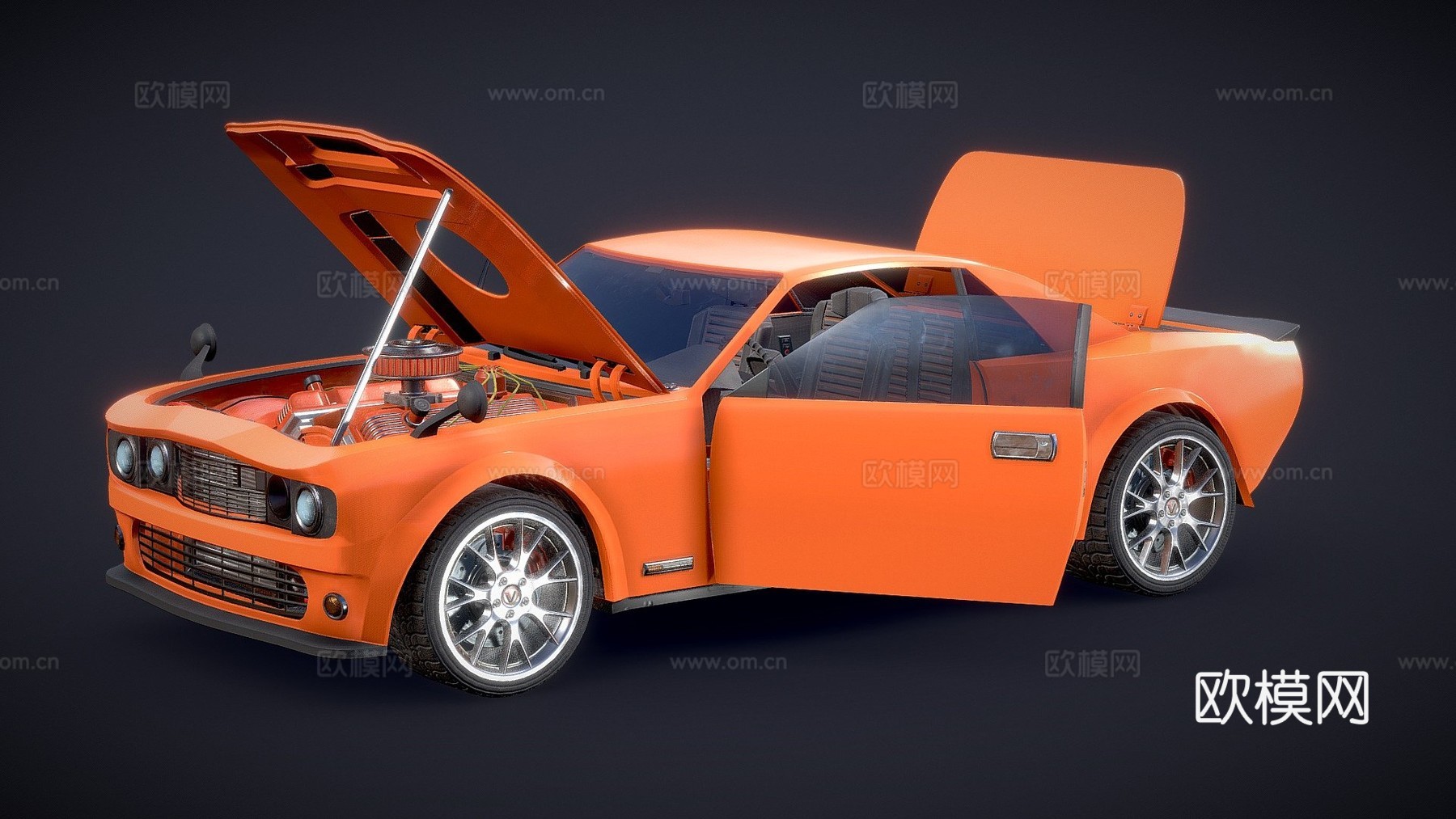 肌肉车概念3d模型下载（渲染图1）