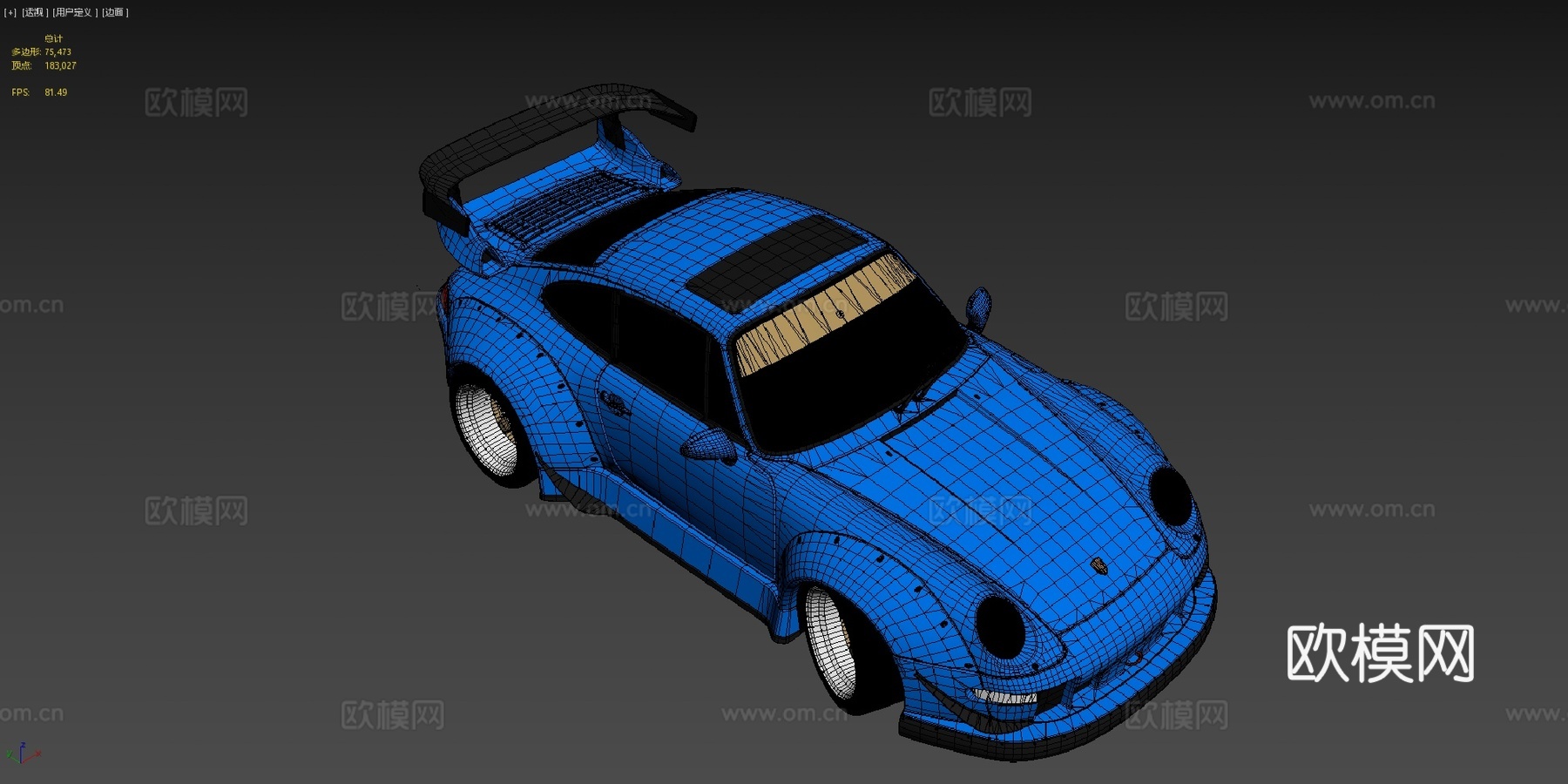 保时捷911 RWB（993）3d模型下载（渲染图4）