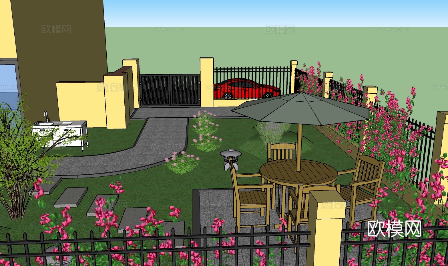 庭院设计su模型