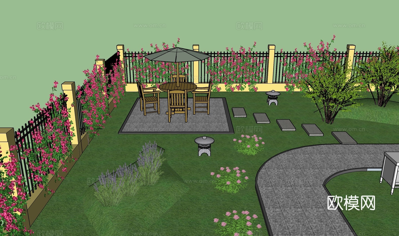 庭院设计su模型