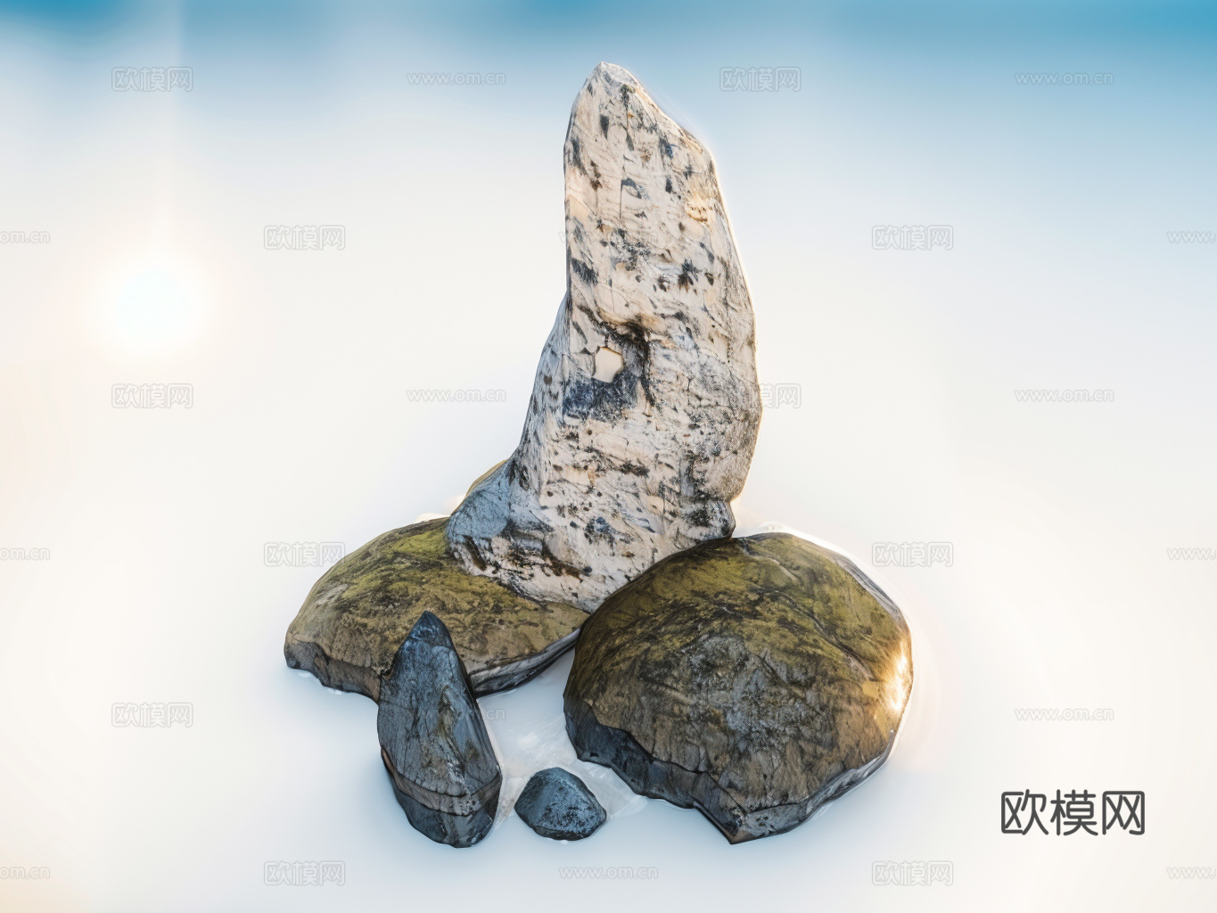 假山置石su模型