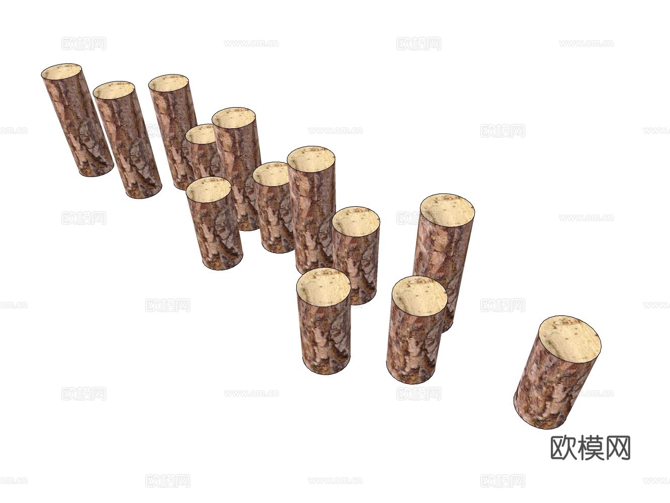 木材柴火堆su模型