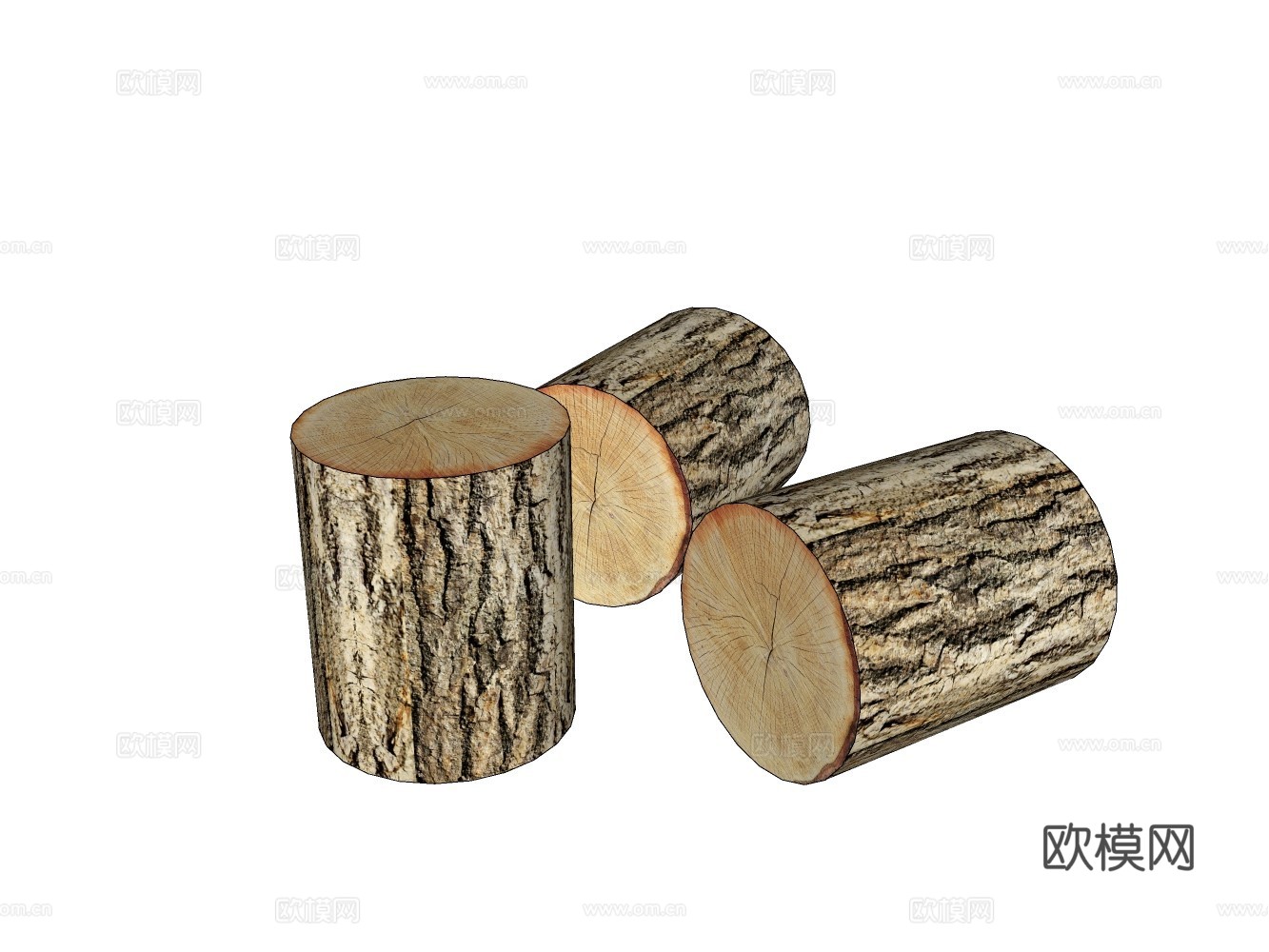 木材柴火堆su模型