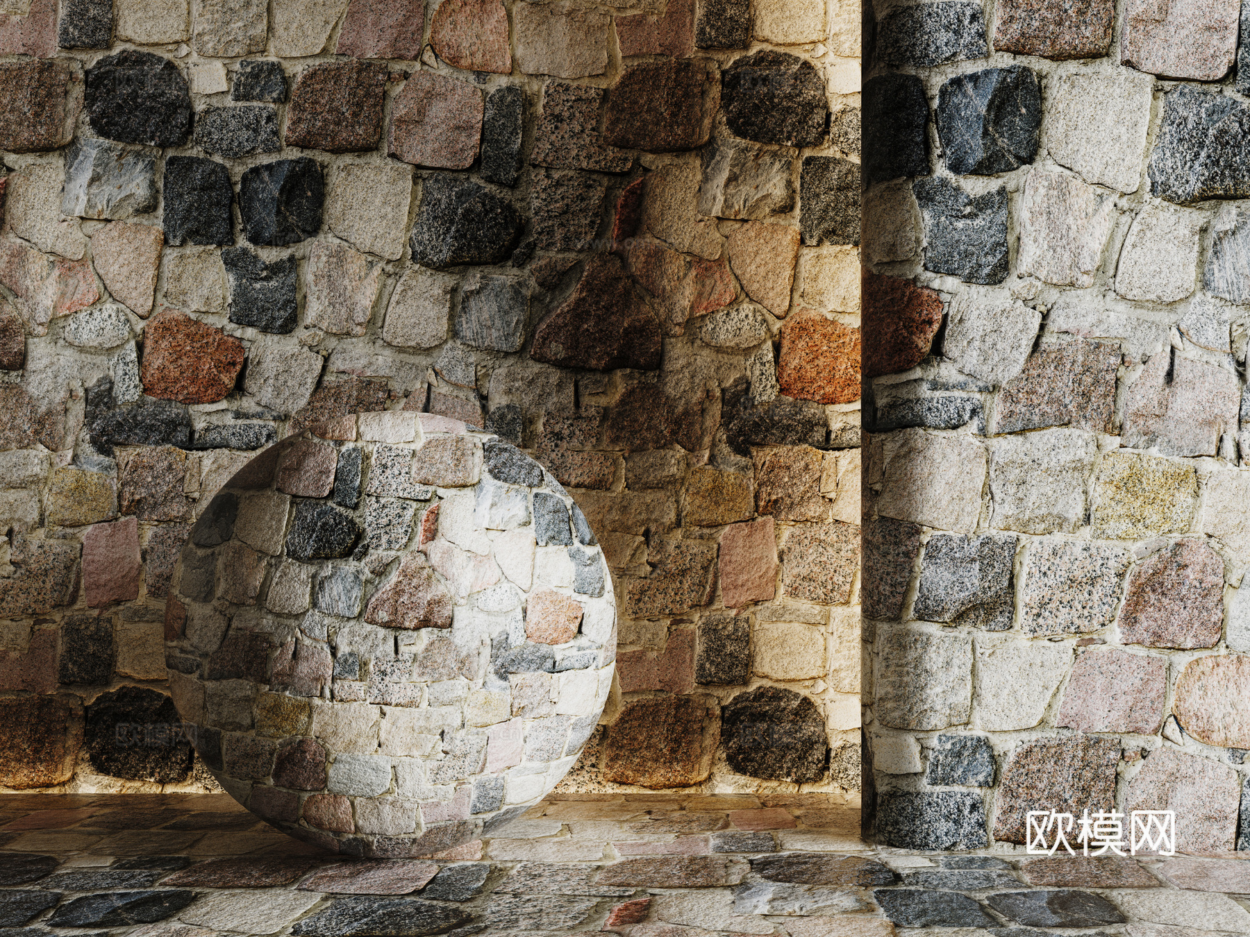 现代砖墙 青石砖墙 脏旧砖墙 仿古砖墙 工业砖墙su模型