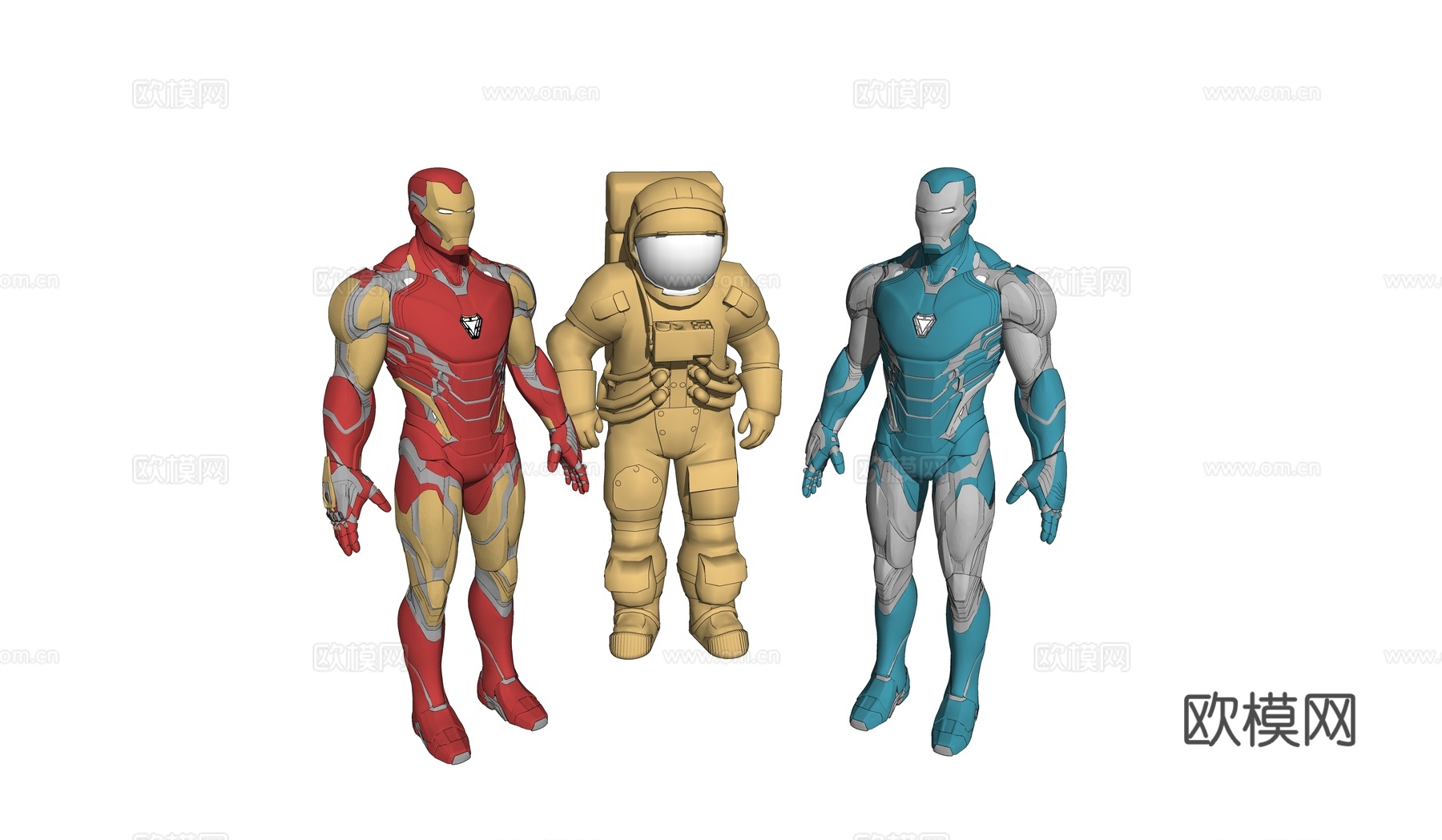 现代钢铁侠宇航员手办玩具su模型