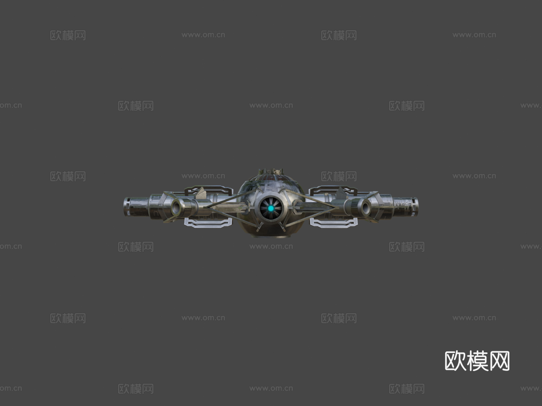 科幻空间站 - 转子枢纽3d模型下载（渲染图6）