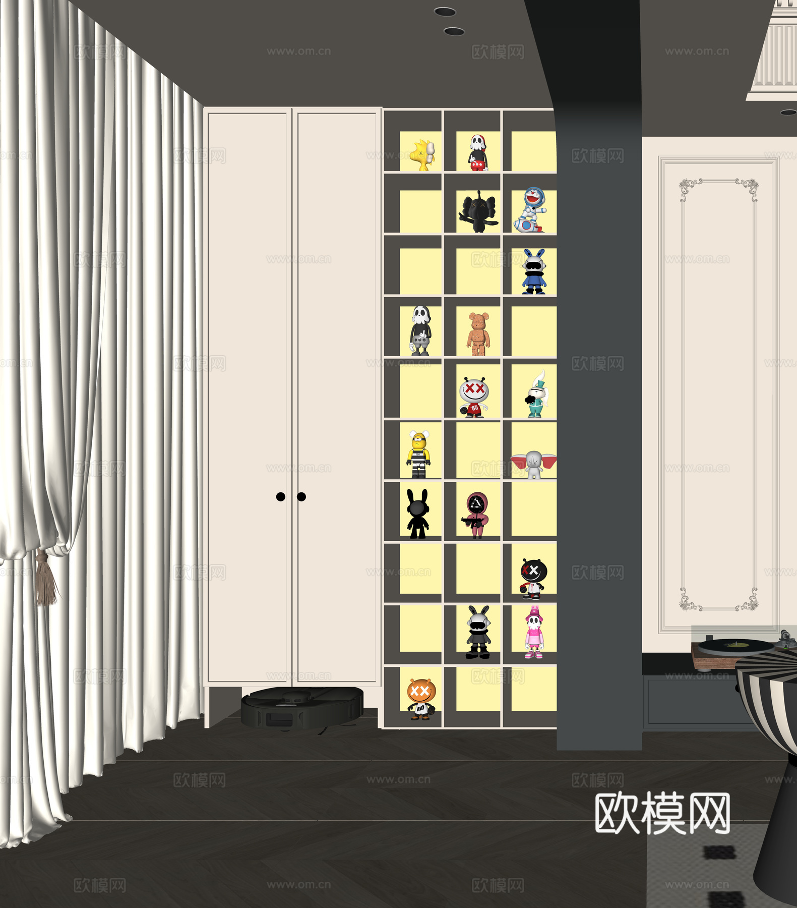 现代装饰柜su模型