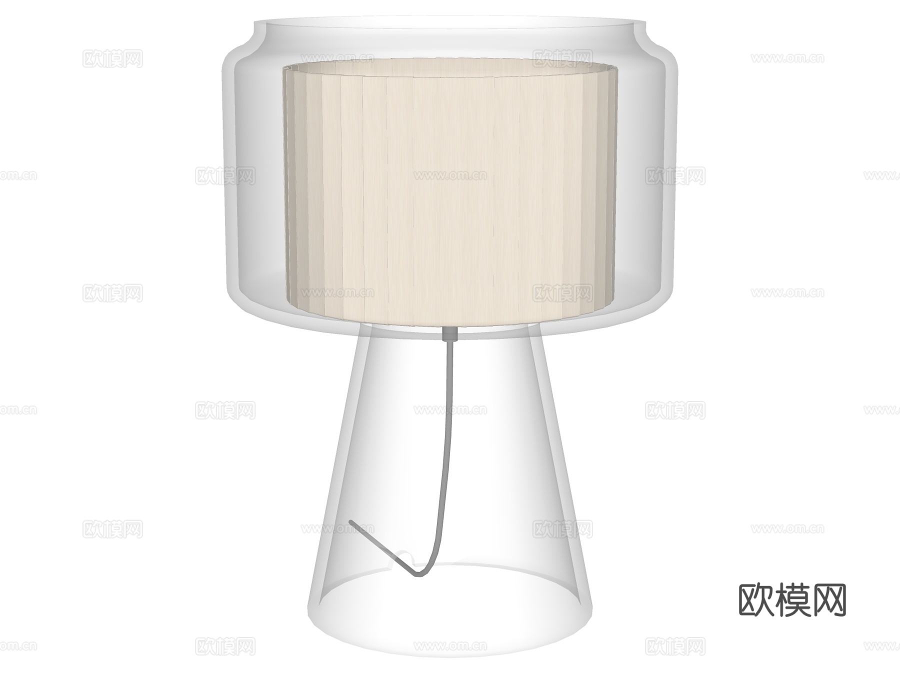 台灯 装饰灯具 氛围灯具 玻璃台灯su模型