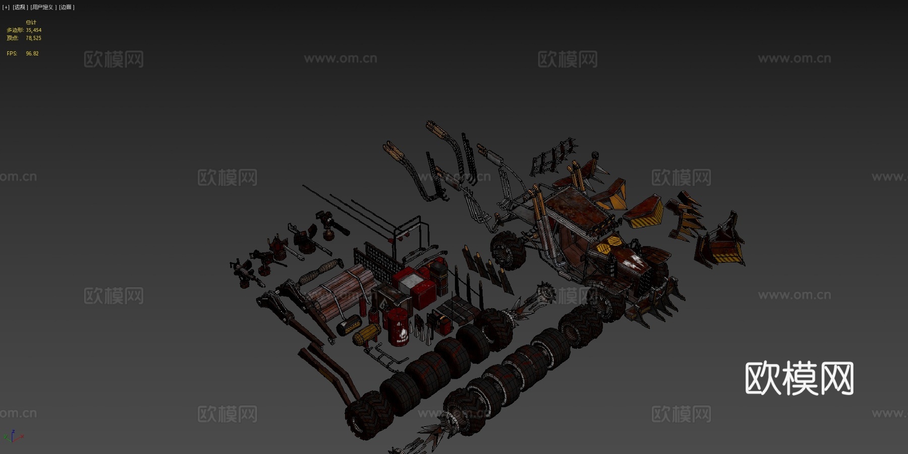 末日越野车模块化包3d模型下载（渲染图4）