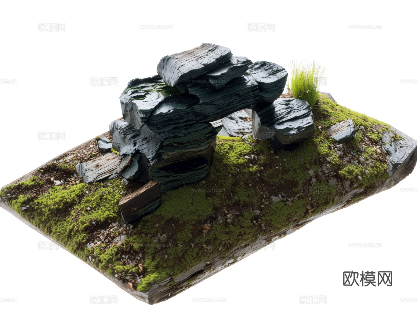 假山置石su模型