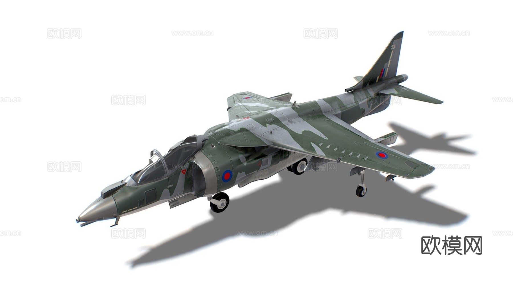 鹞式II喷气战斗机3d模型下载（渲染图1）