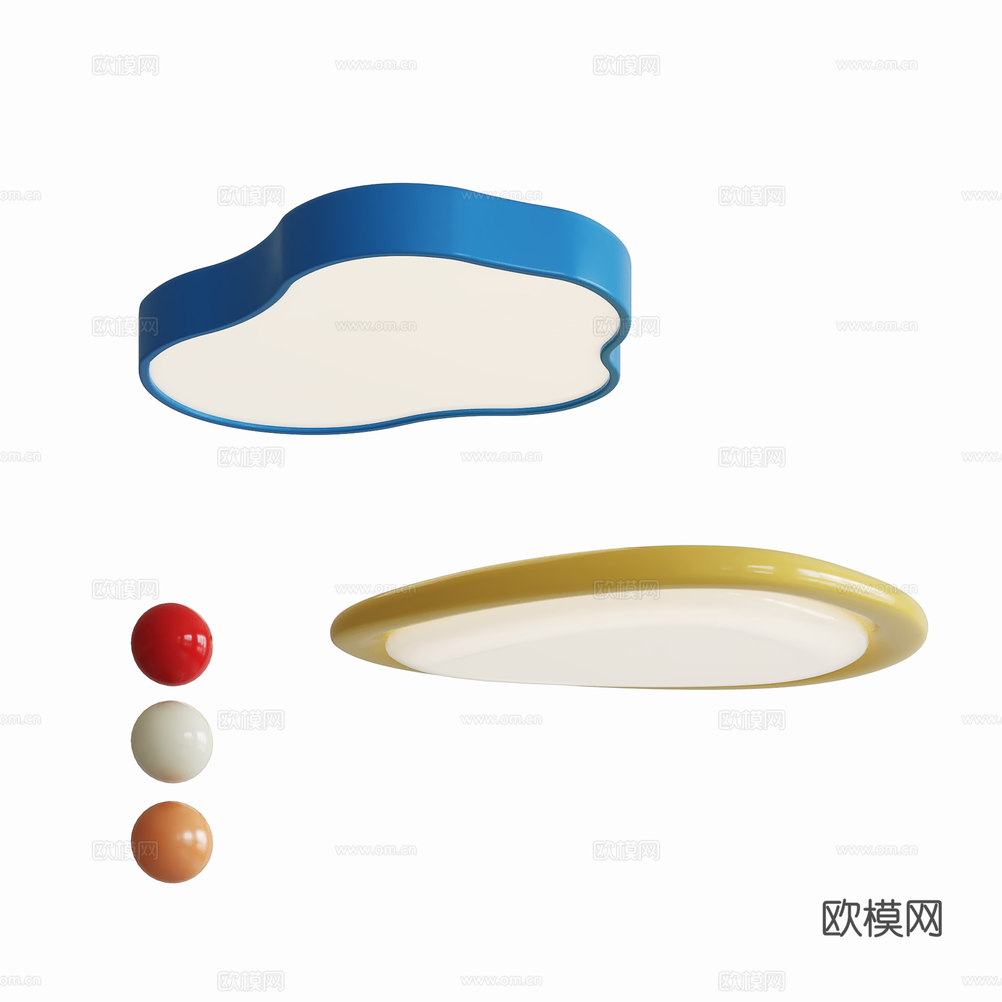 现代儿童吸顶灯su模型