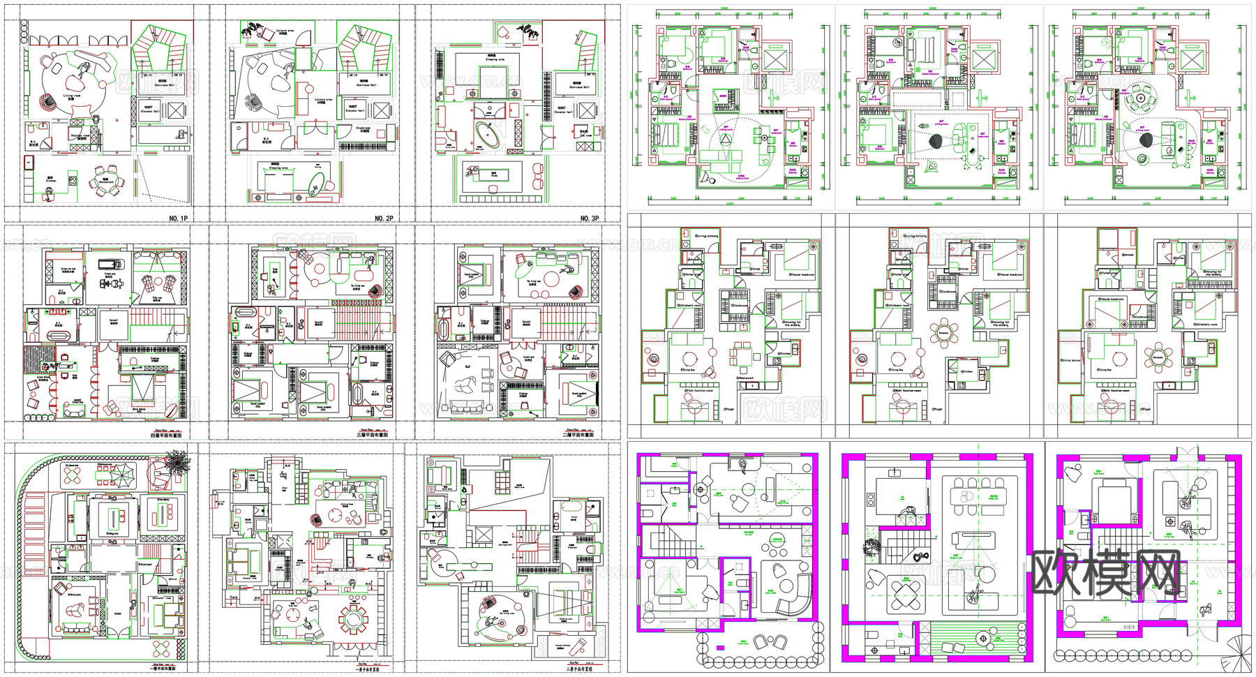 户型优化家装户型图室内设计平面布置家具布局图方案CAD素材图cad施工图