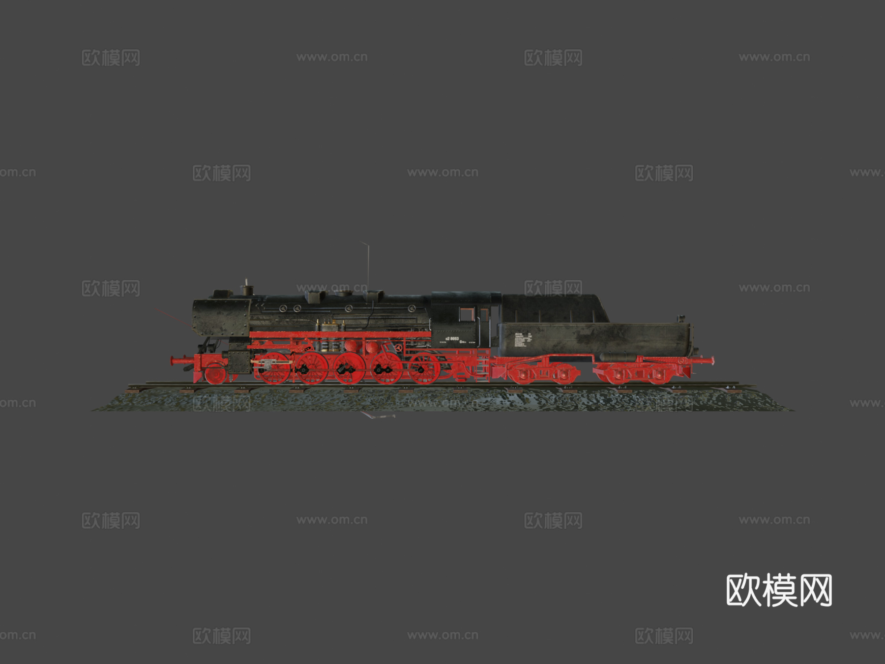 BR52蒸汽机车动画3d模型下载（渲染图6）