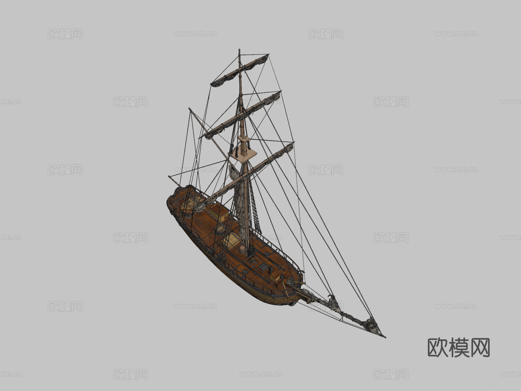 瑞典皇家游艇阿马迪斯3d模型下载（渲染图2）