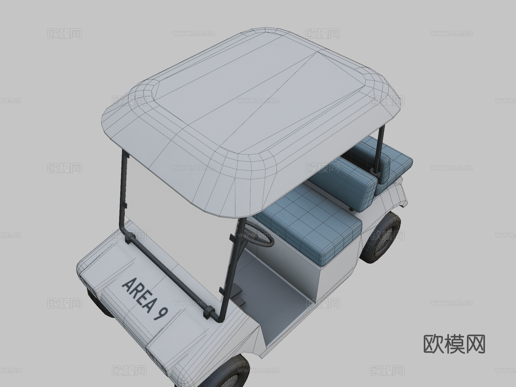 区高尔夫球车3d模型下载（渲染图2）