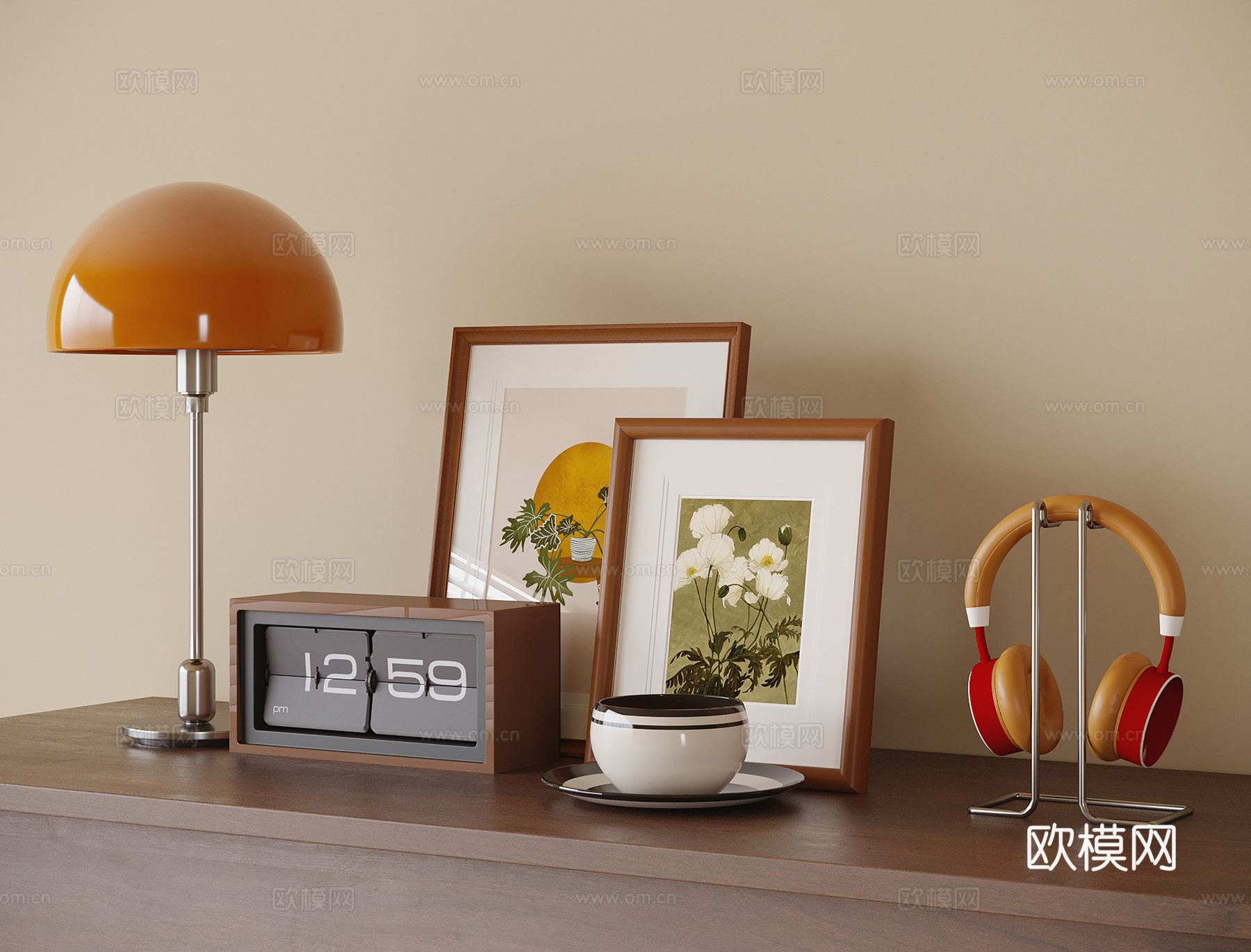 现代摆件组合su模型