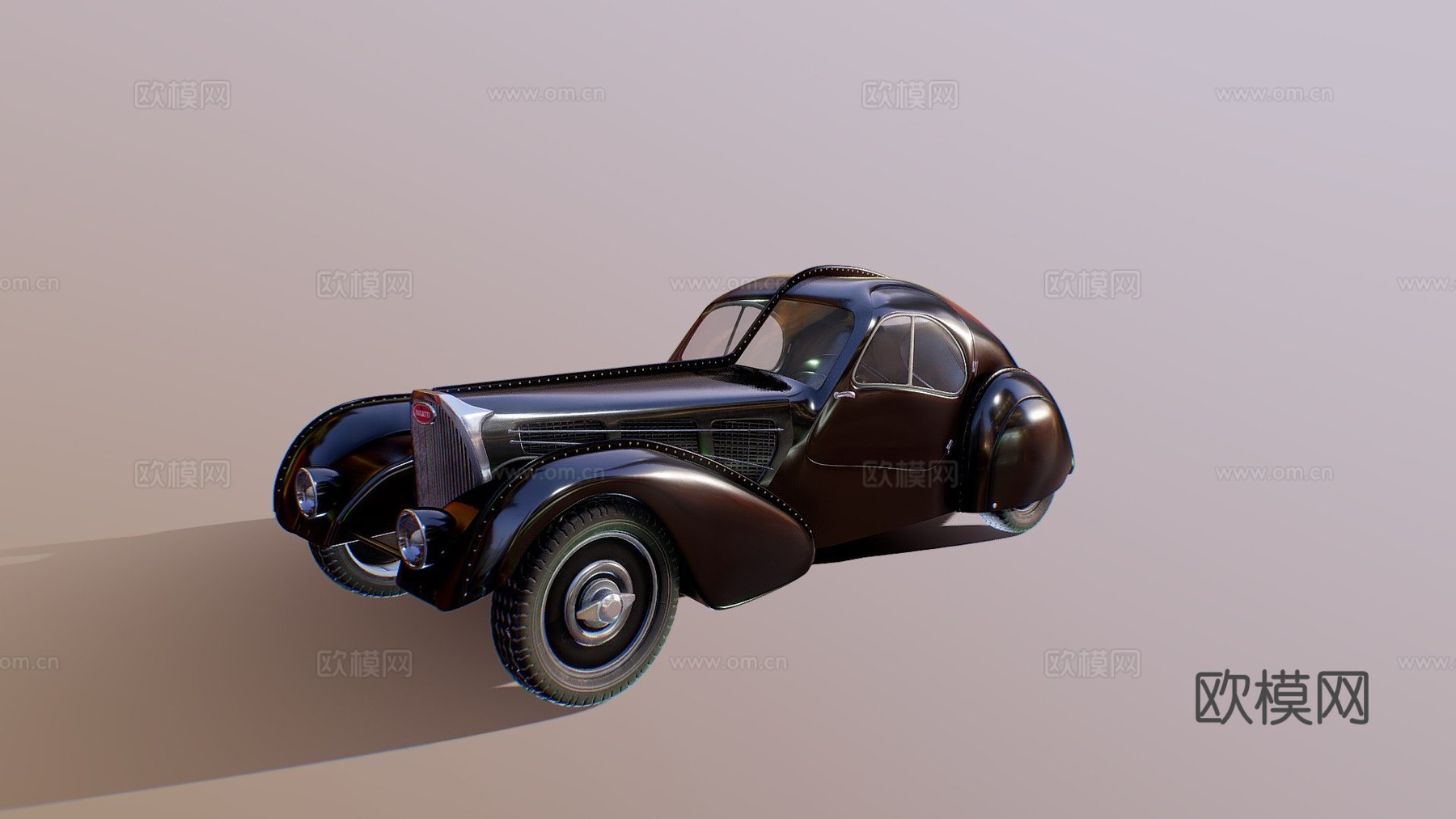 布加迪大西洋 57 SC3d模型下载（渲染图1）