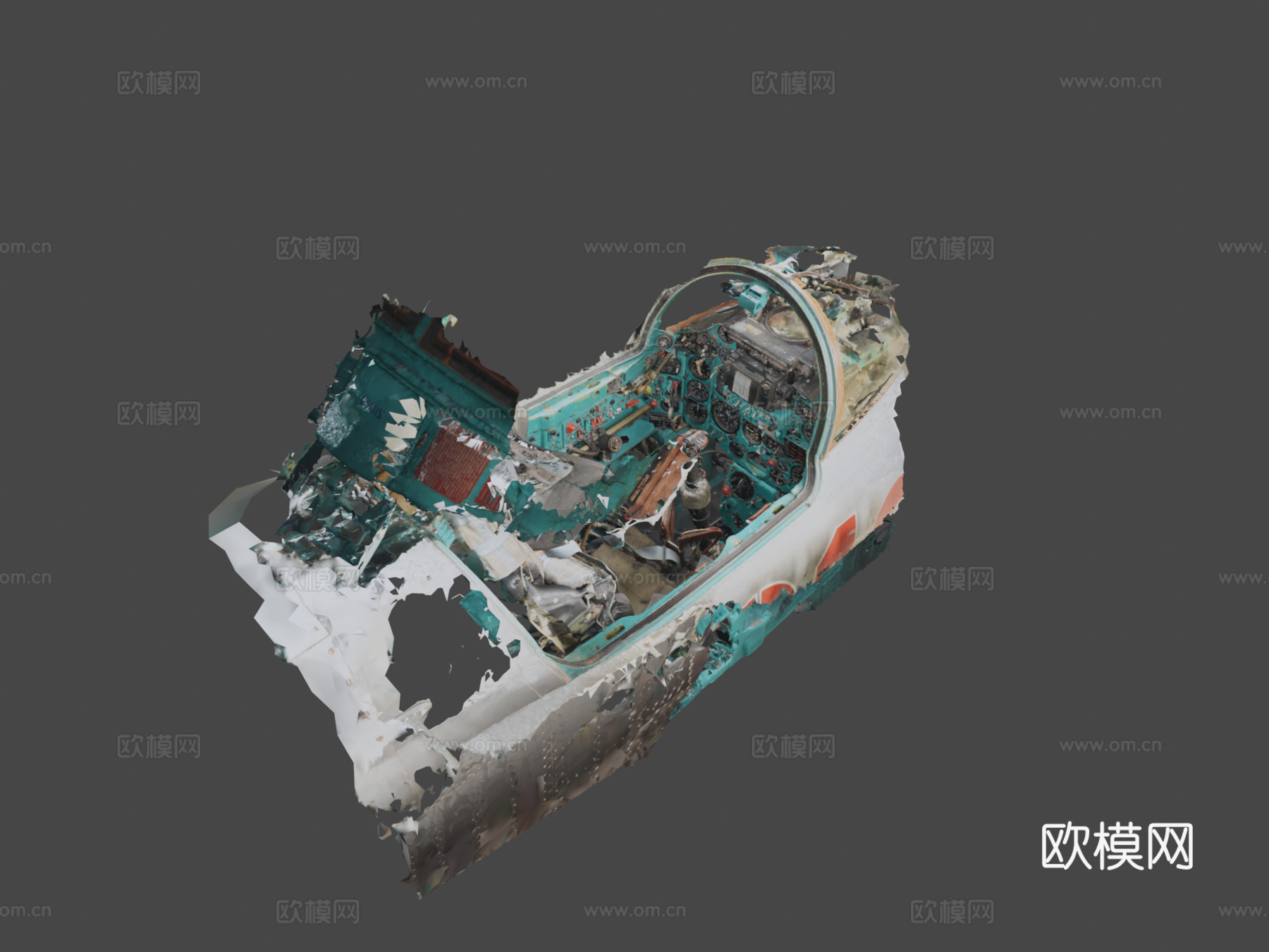米格-23MF驾驶舱摄影测量3d模型下载（渲染图1）