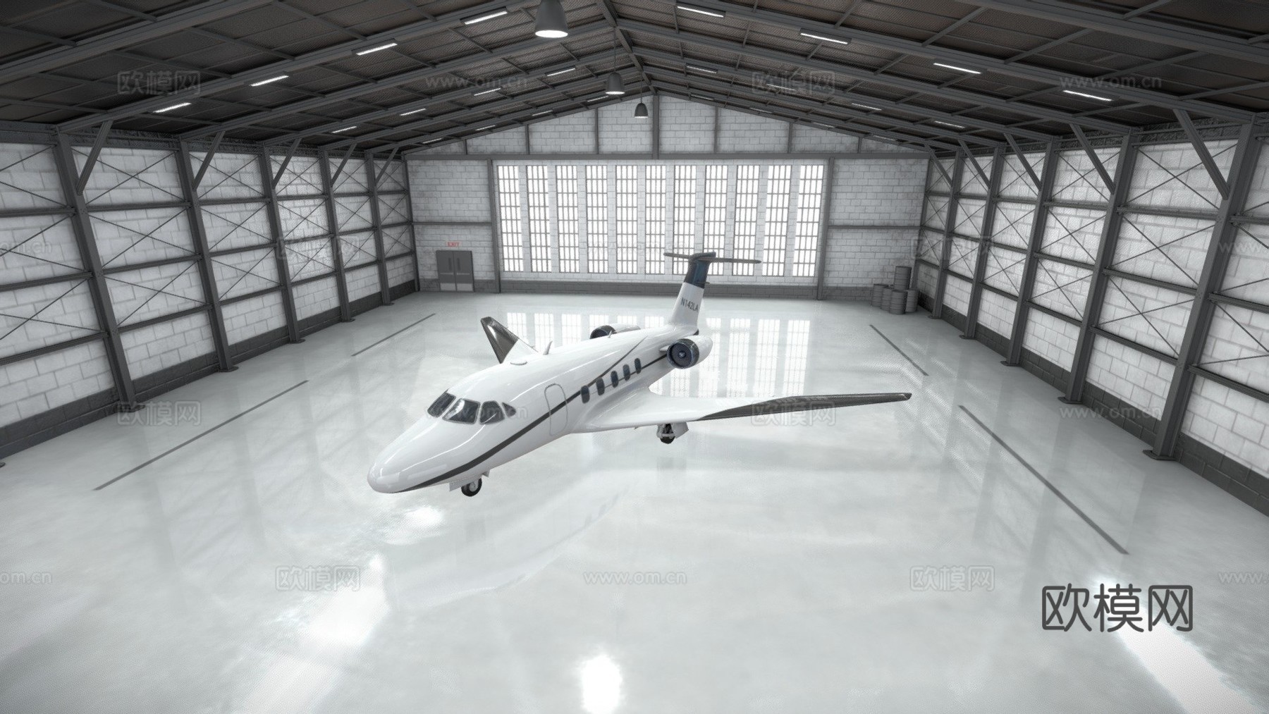 飞机机库3d模型下载（渲染图1）