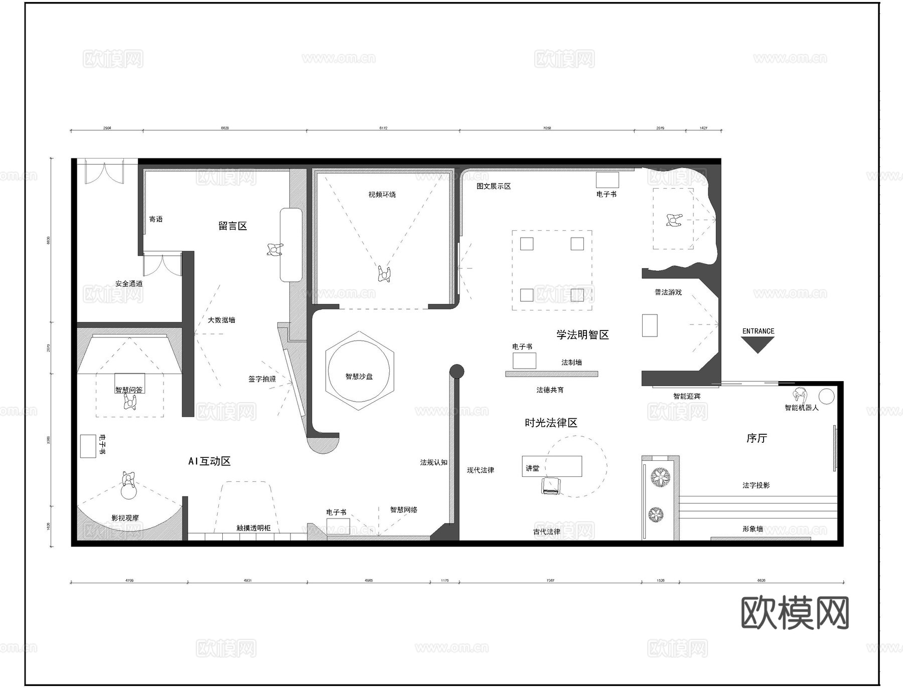 展馆展厅平面图15套cad施工图