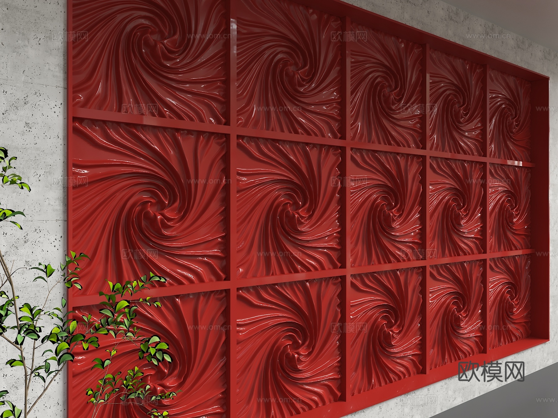 现代背景墙3d模型