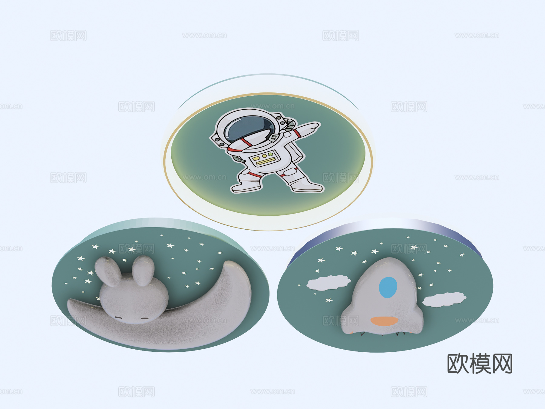 吸顶灯 儿童吸顶灯su模型