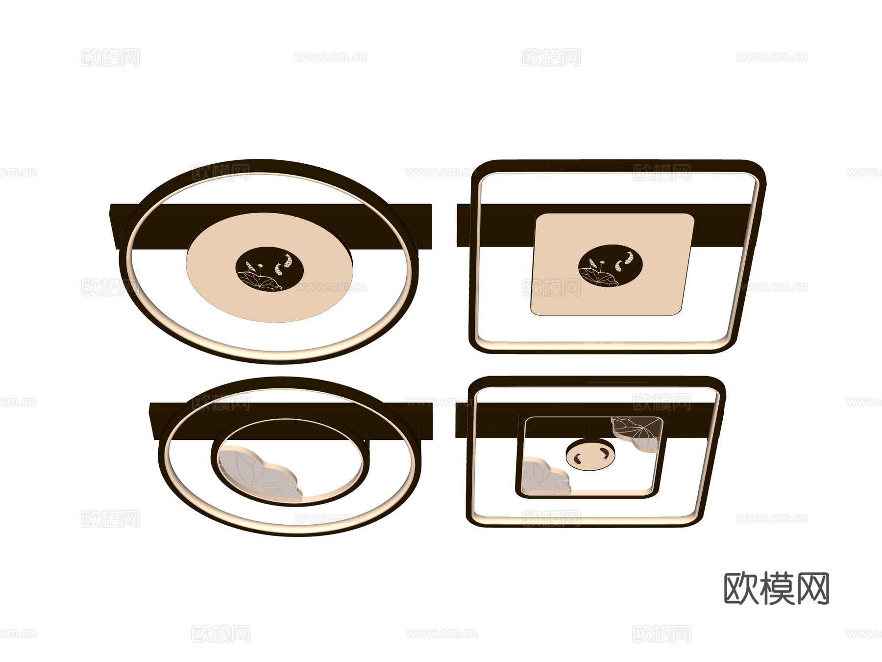 吸顶灯 金属吸顶灯su模型