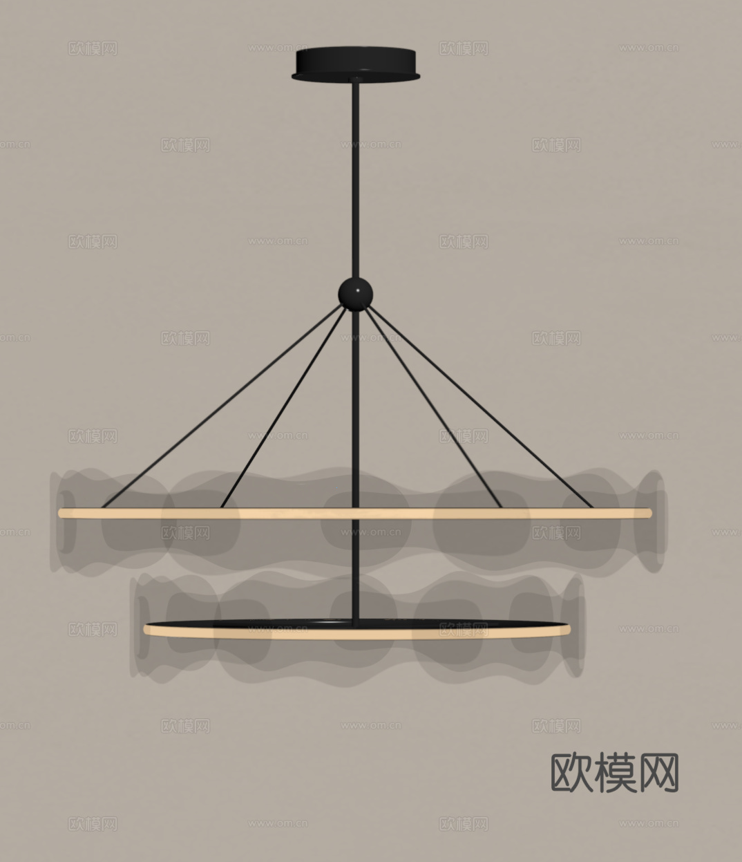 现代艺玻璃吊灯su模型