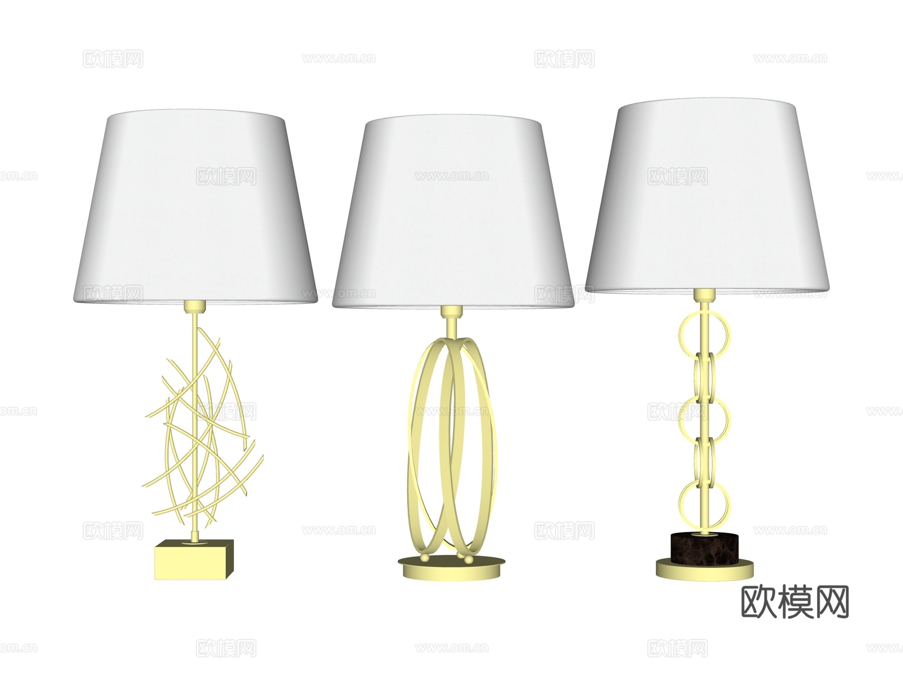 台灯 装饰灯具 氛围灯具 金属台灯su模型