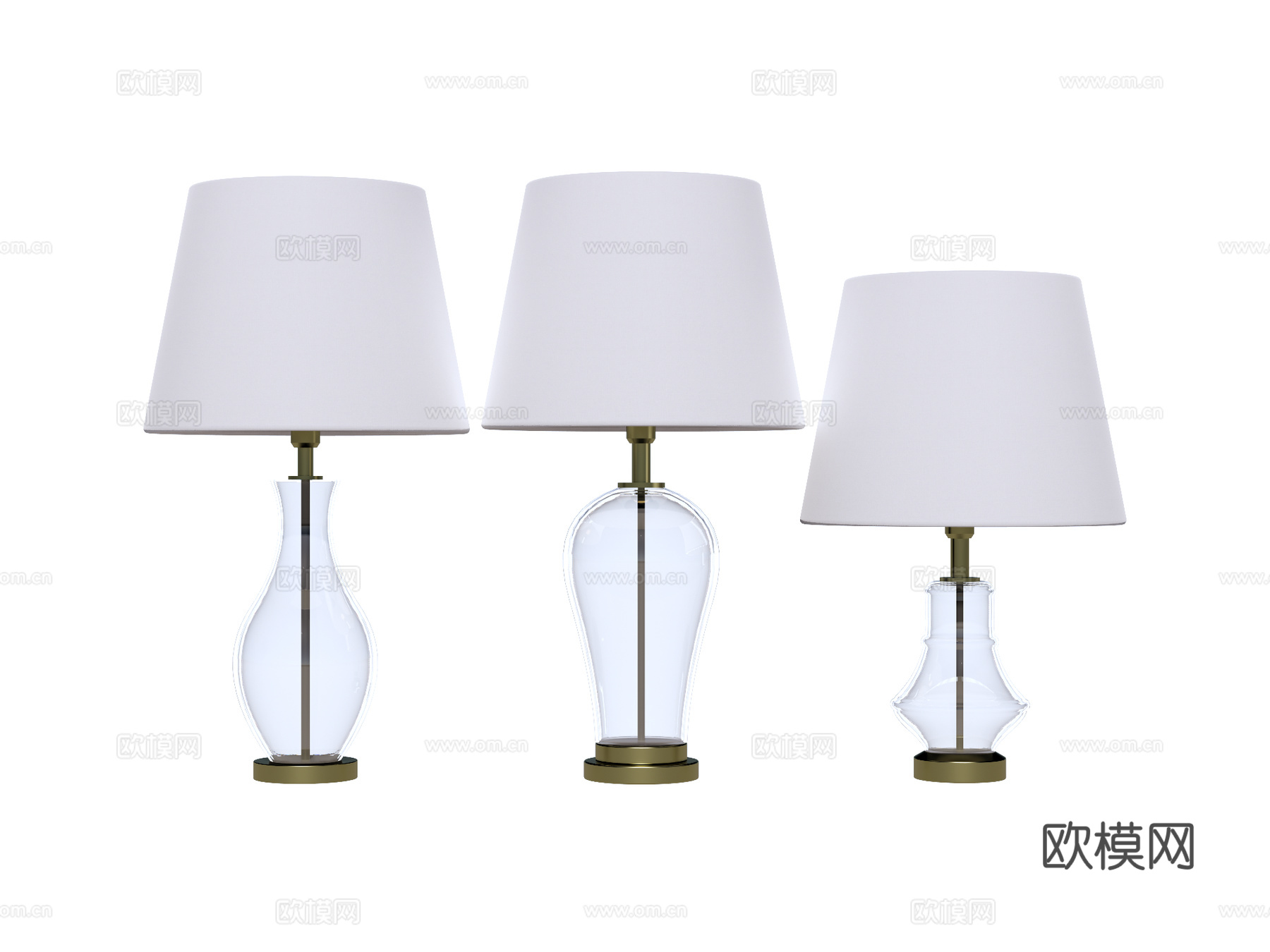台灯 装饰灯具 氛围灯具 金属台灯 玻璃台灯su模型