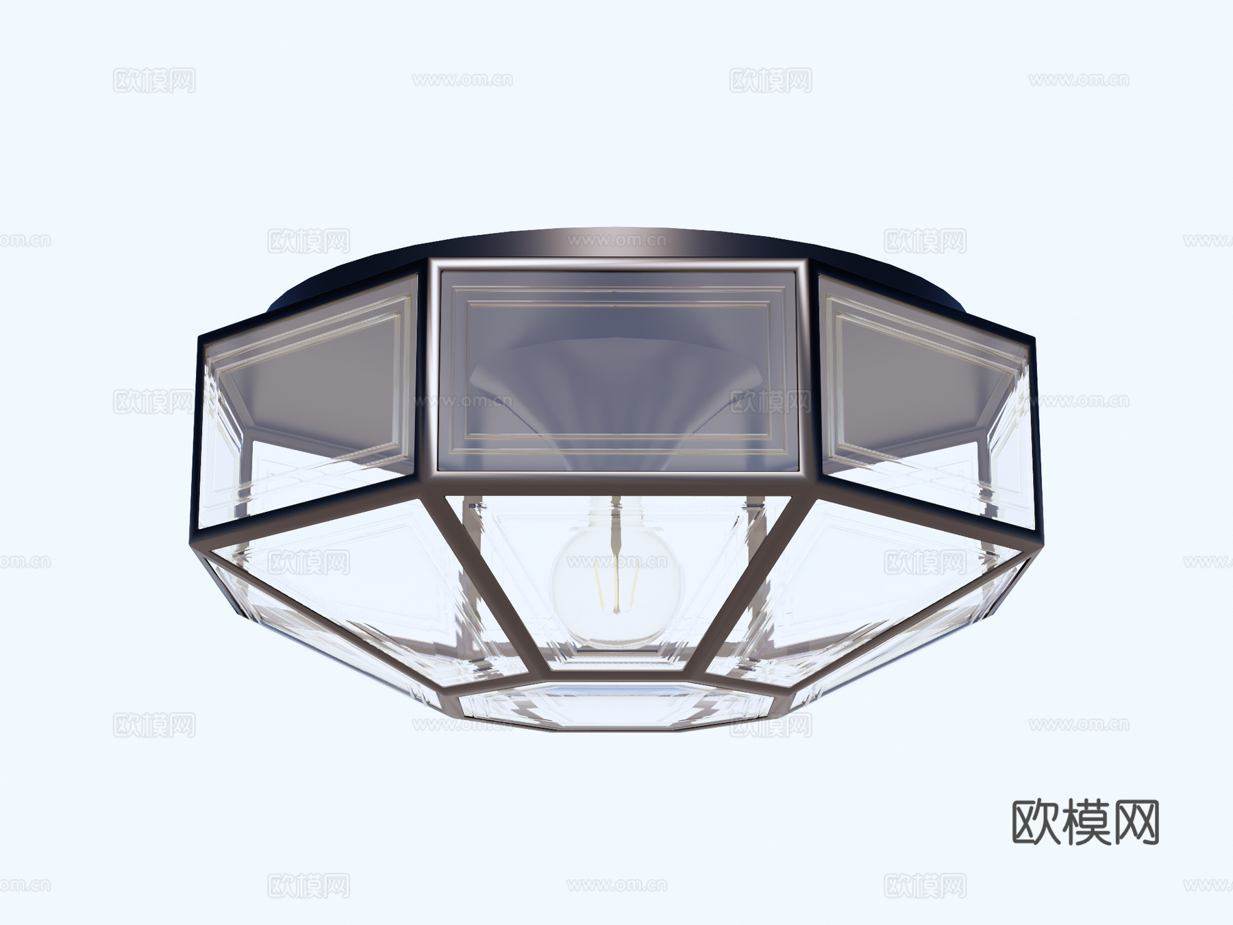 吸顶灯 金属吸顶灯 玻璃吸顶灯su模型