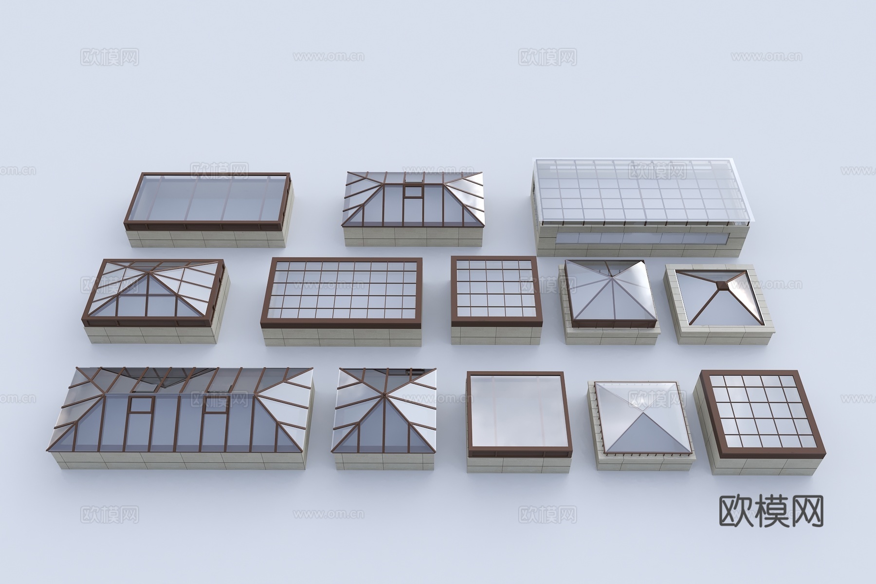 现代采光井 城市通风井 小区采光井 通风天井su模型