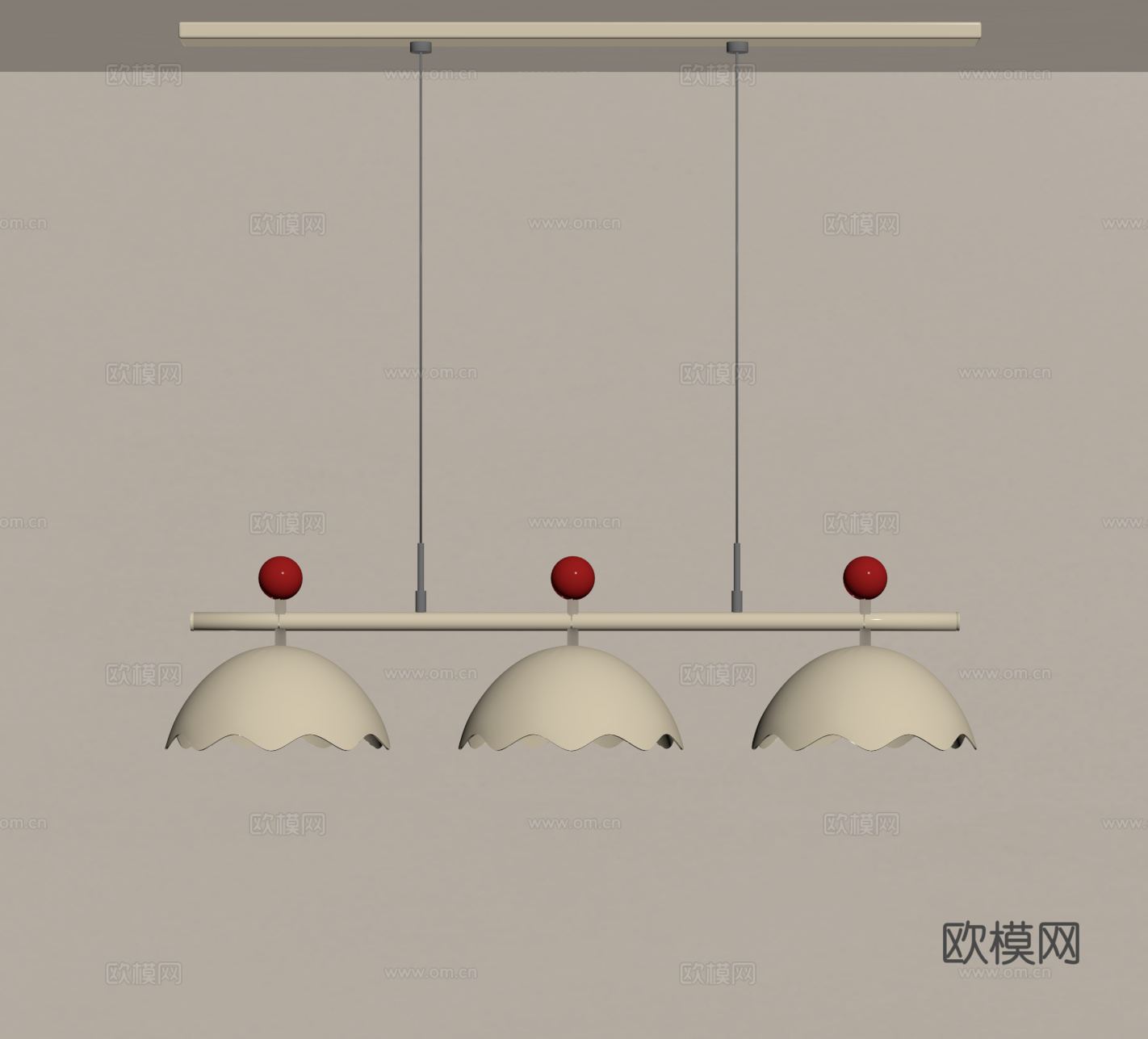 法式奶油吊灯 餐厅吊灯su模型