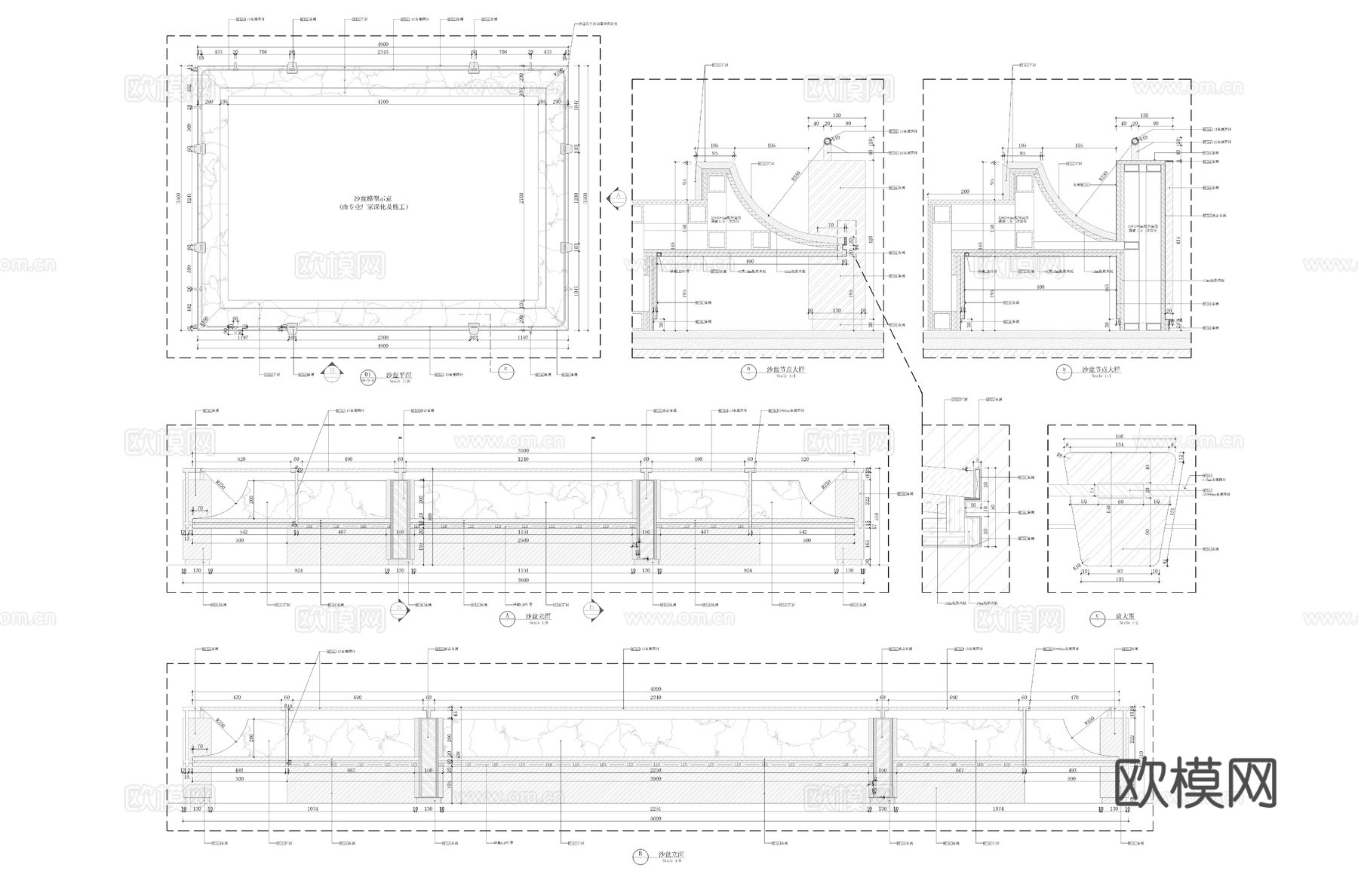 沙盘节点cad施工图