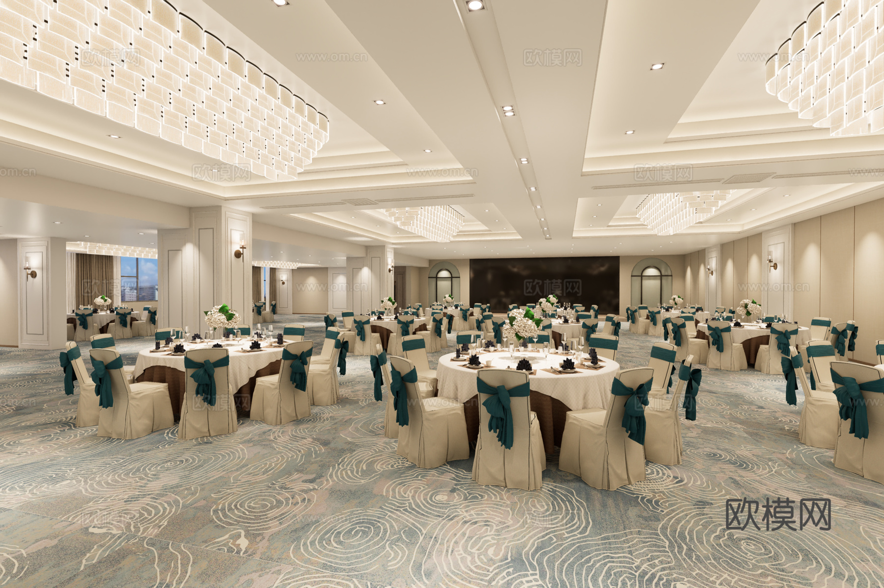 现代酒店宴会厅su模型