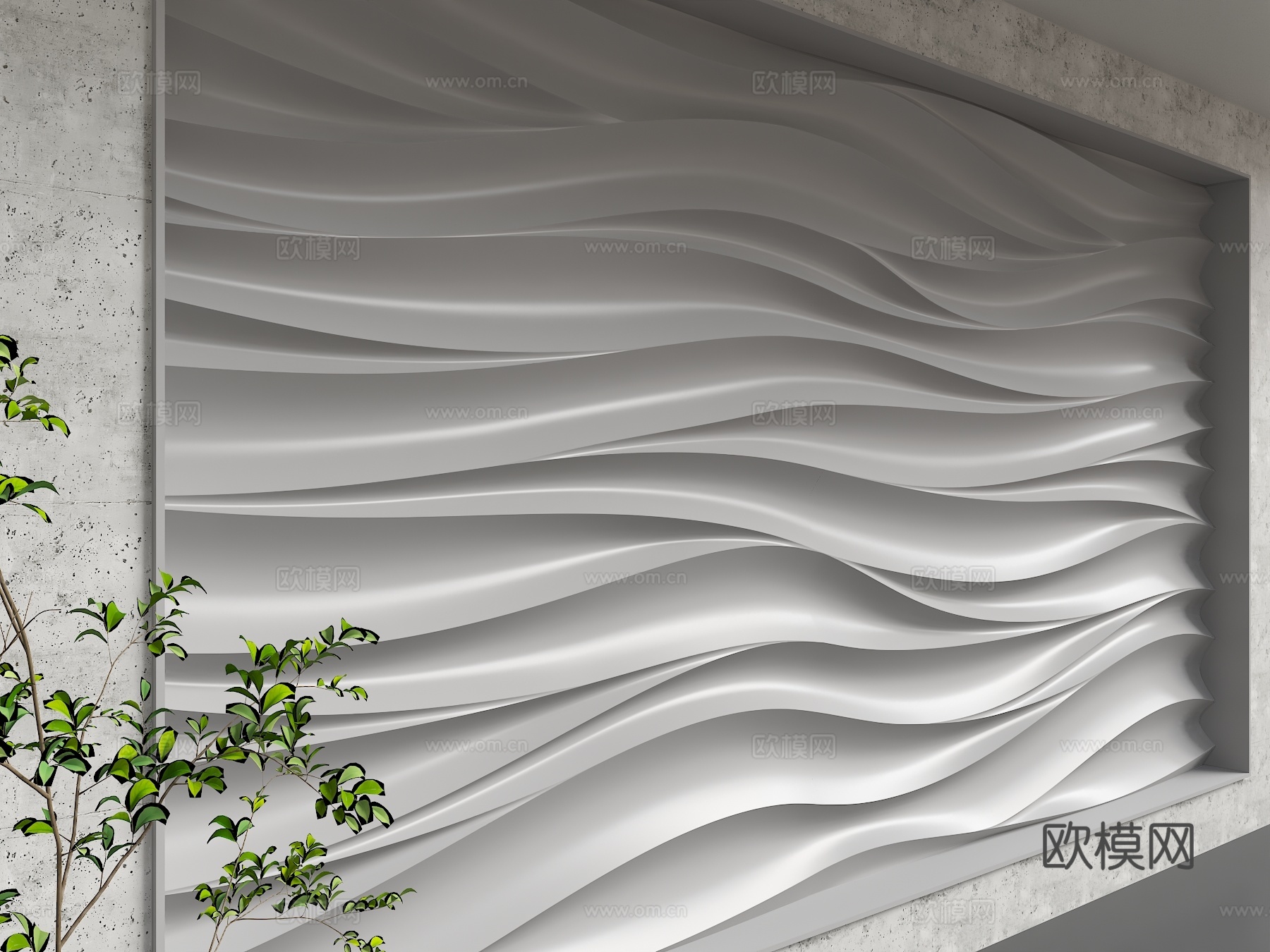 现代背景墙3d模型