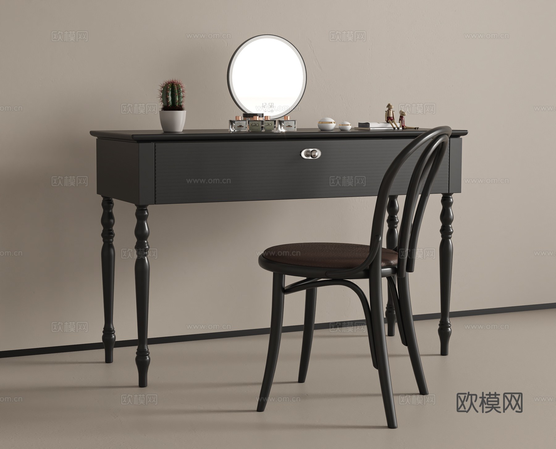 法式复古梳妆台su模型