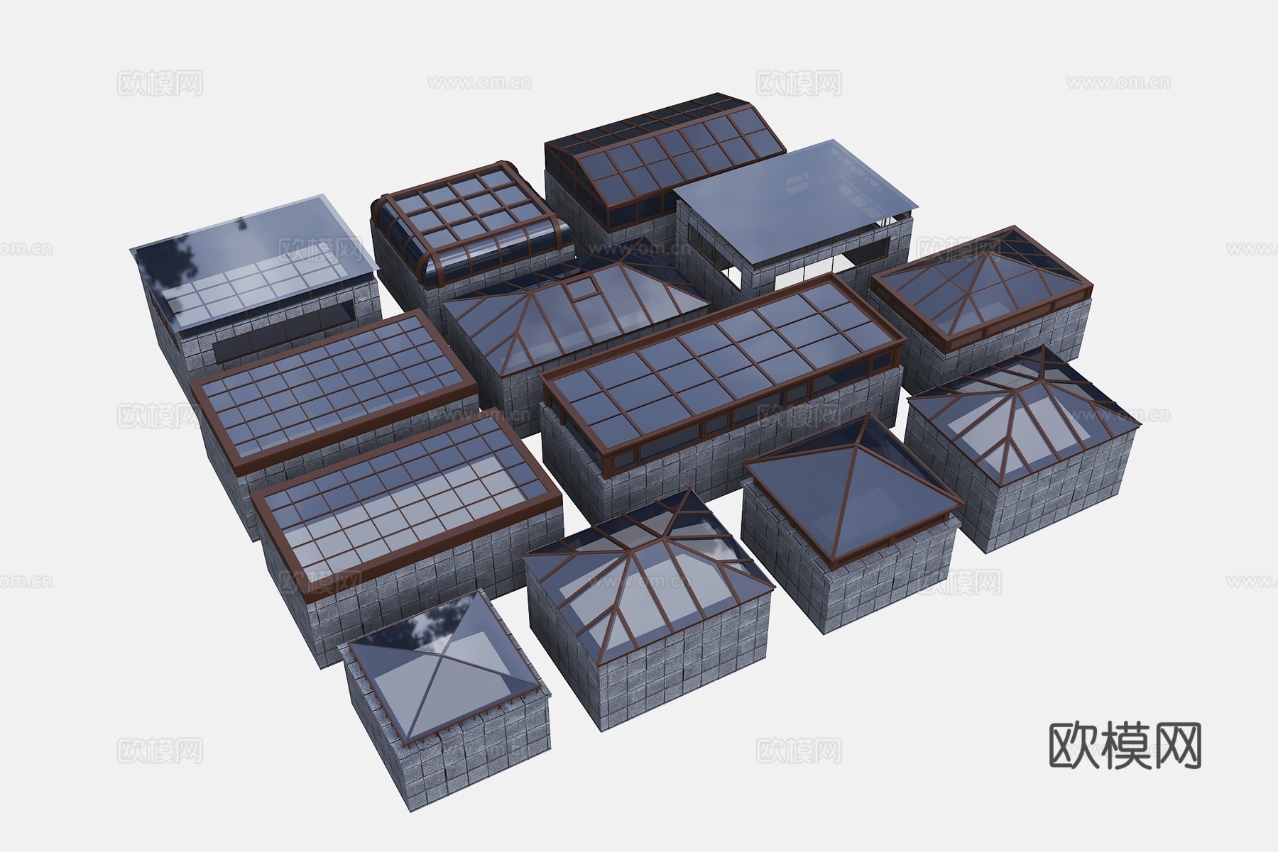 现代采光井 城市通风井 小区采光井 通风天井su模型