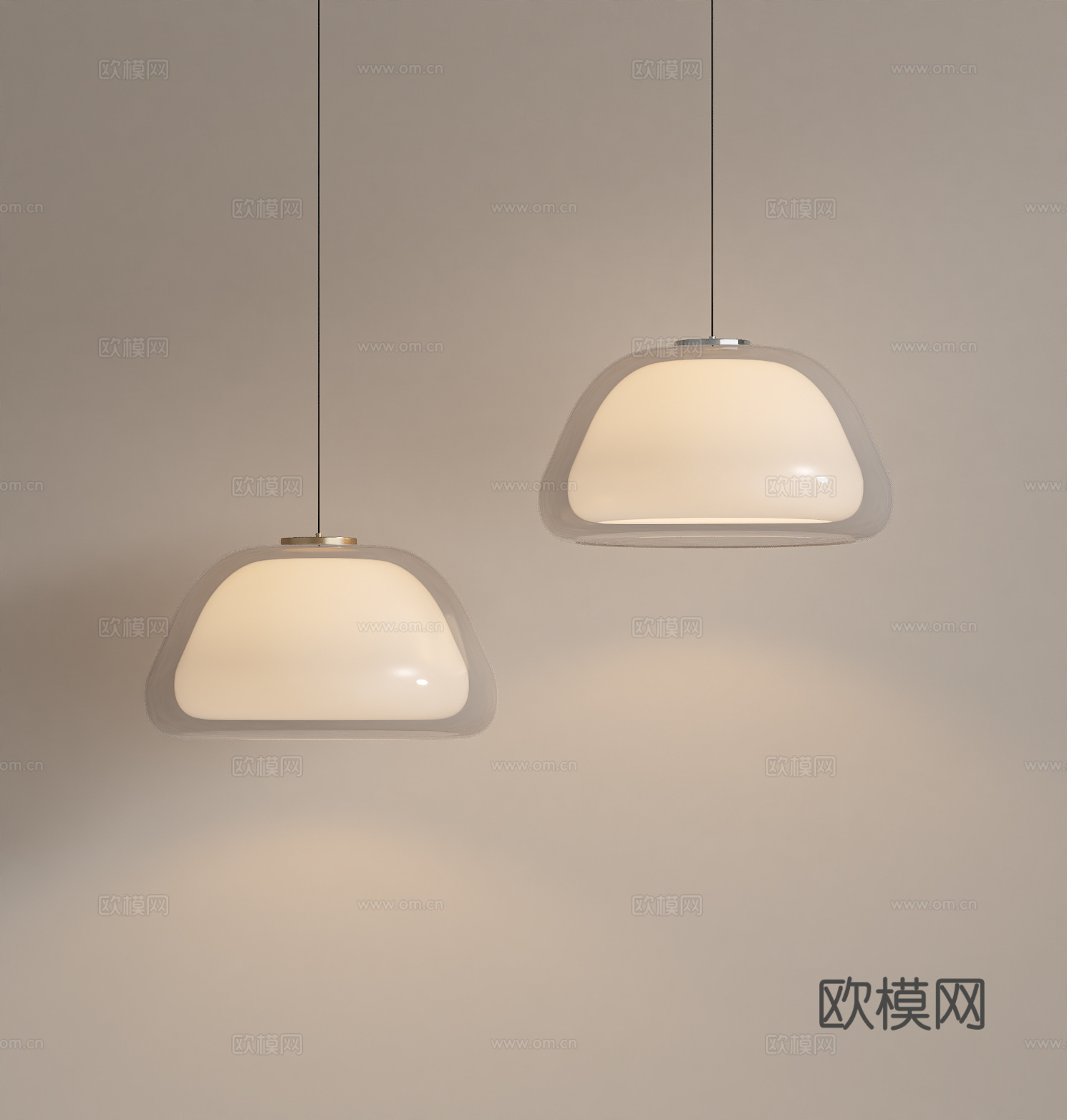 现代奶油吊灯 餐厅吊灯su模型