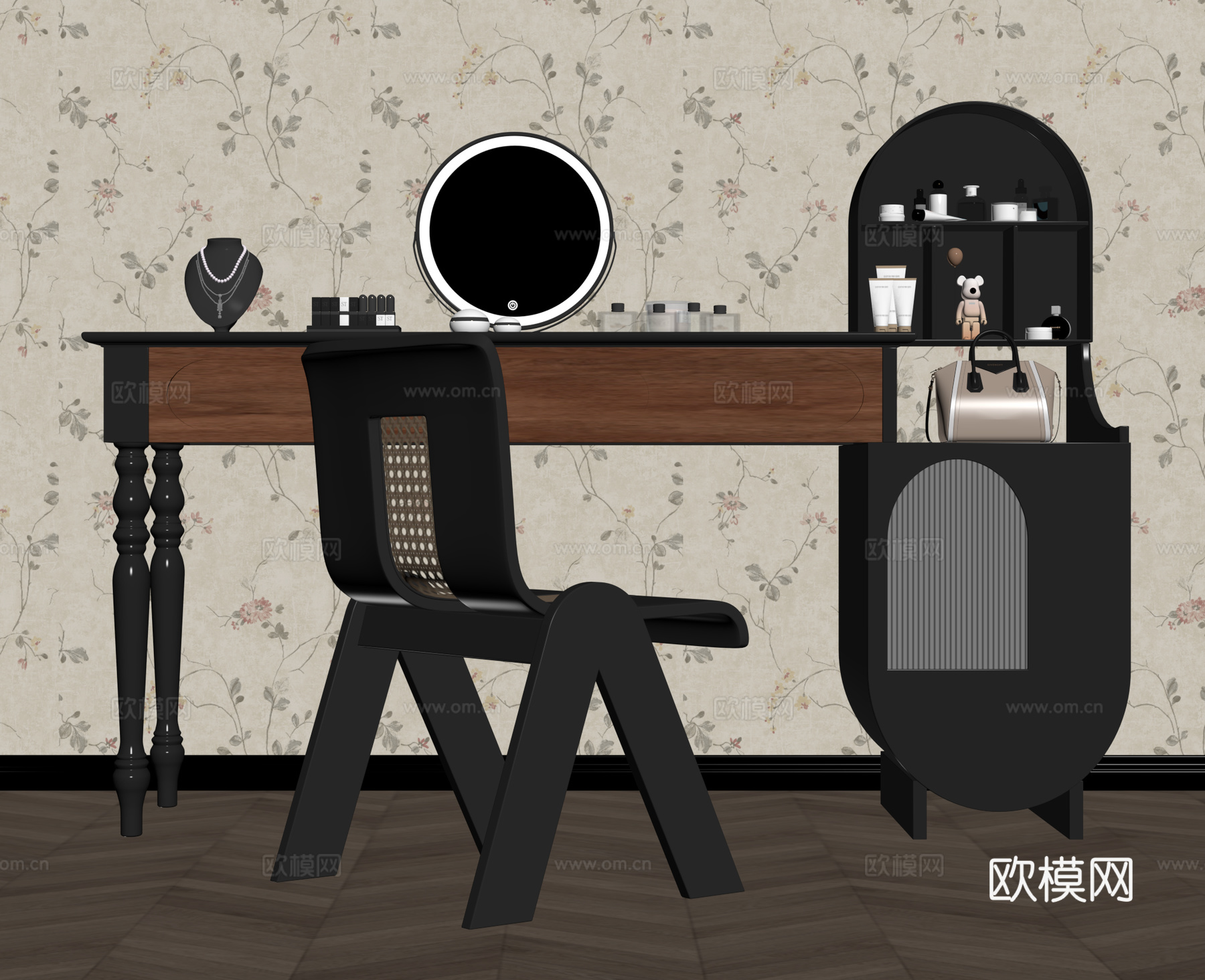 法式复古梳妆台su模型