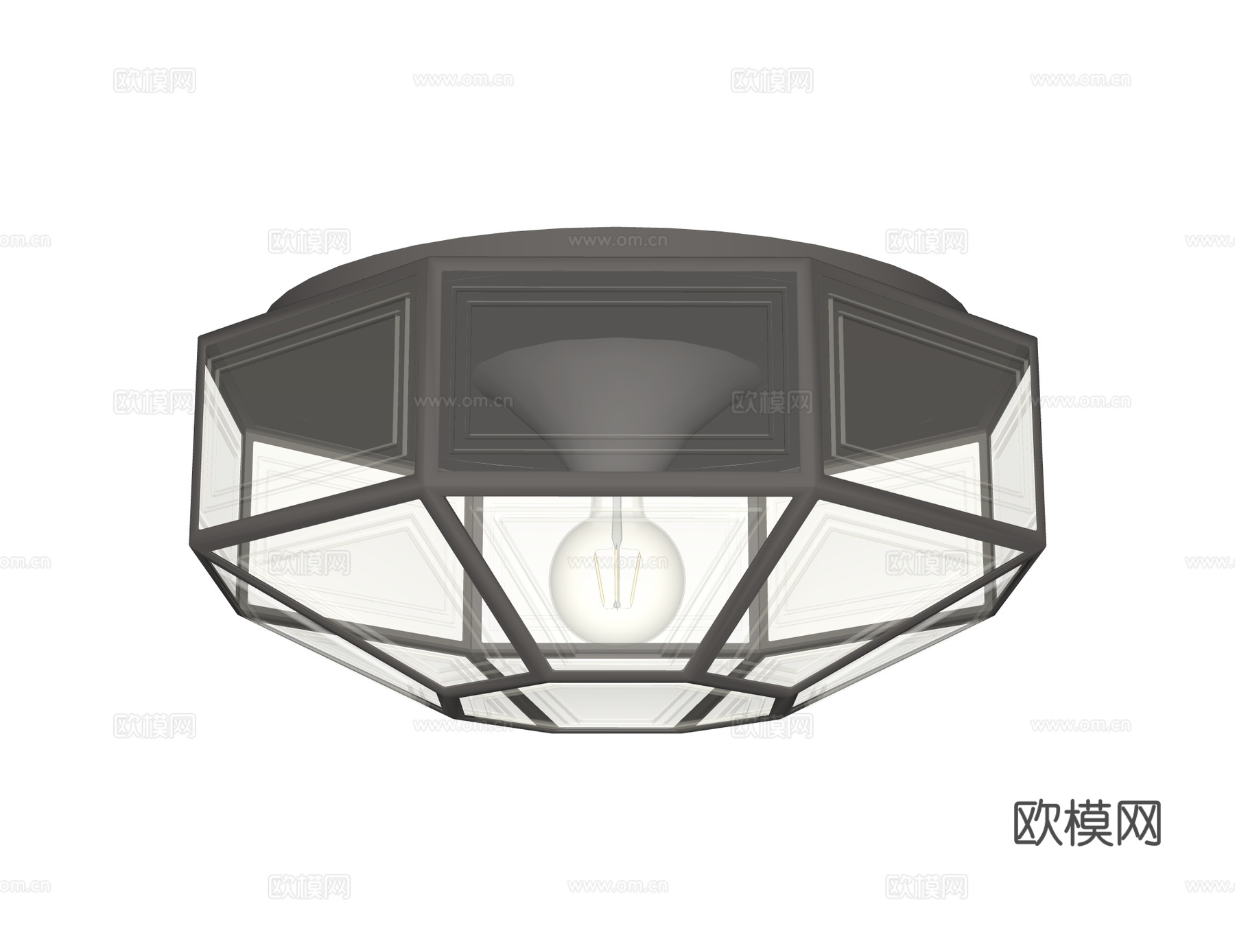 吸顶灯 金属吸顶灯 玻璃吸顶灯su模型