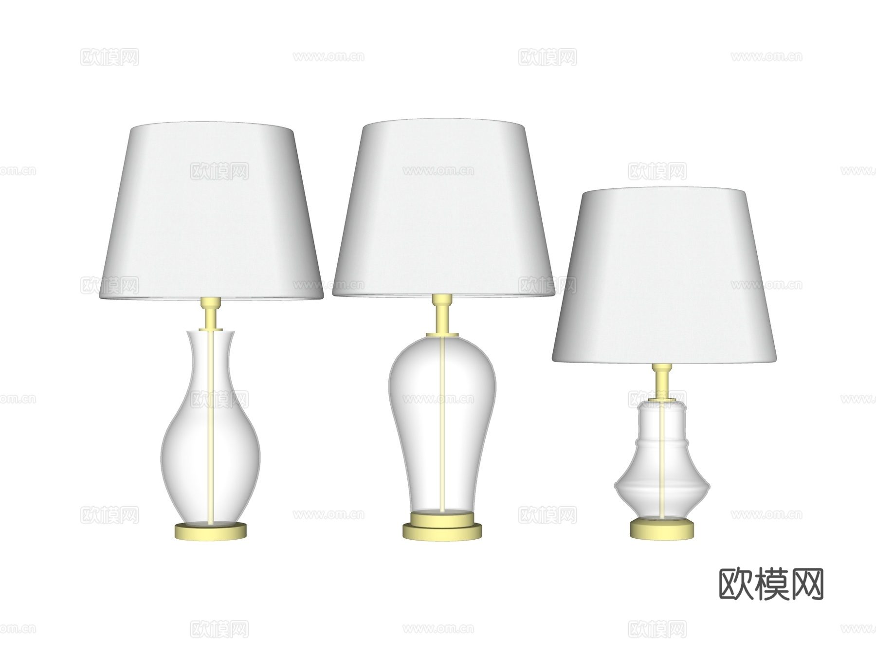 台灯 装饰灯具 氛围灯具 金属台灯 玻璃台灯su模型