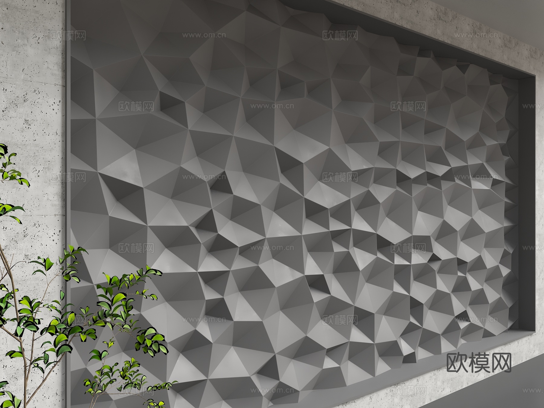 现代背景墙3d模型