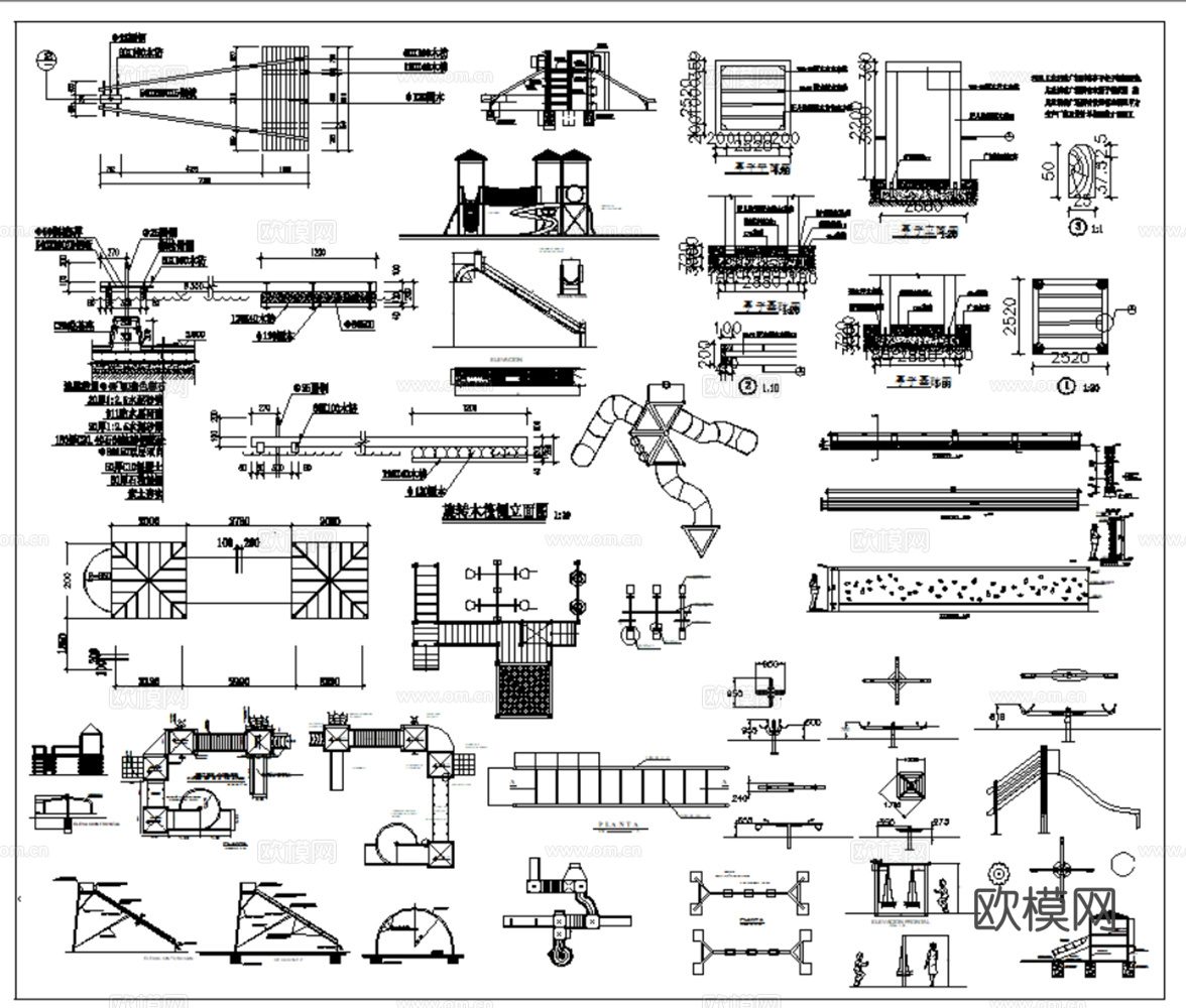 13款儿童乐园远动广场规划施工CAD图纸最新整理合集cad施工图